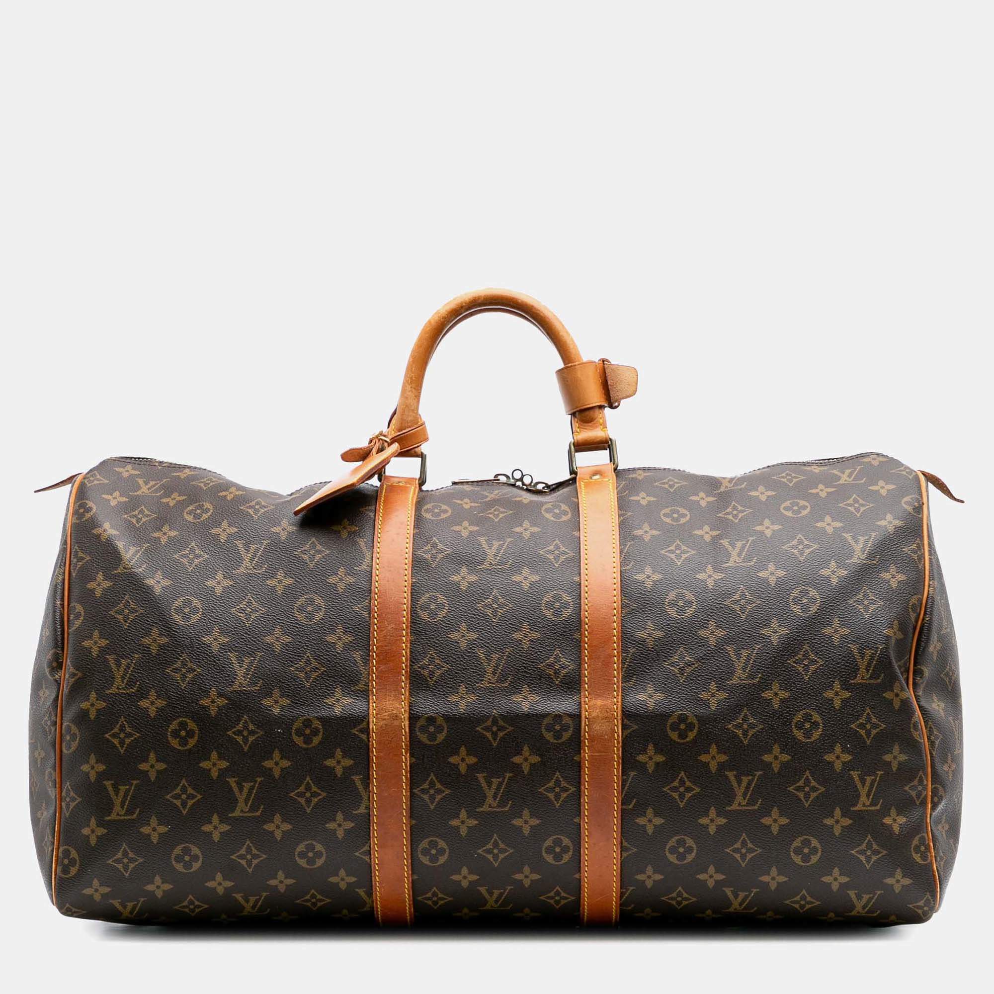 Louis Vuitton Brown Monogram Keepall 55