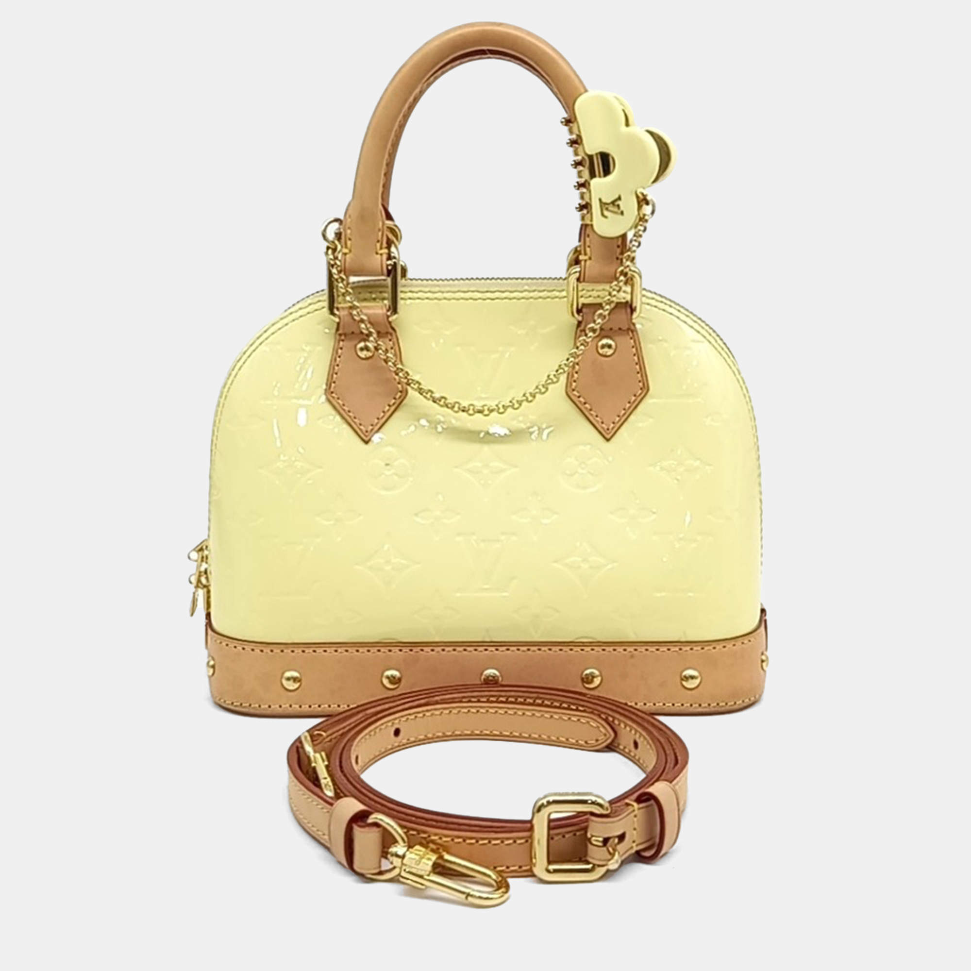 Louis Vuitton Yellow Patent Leather Vernis Alma BB bag