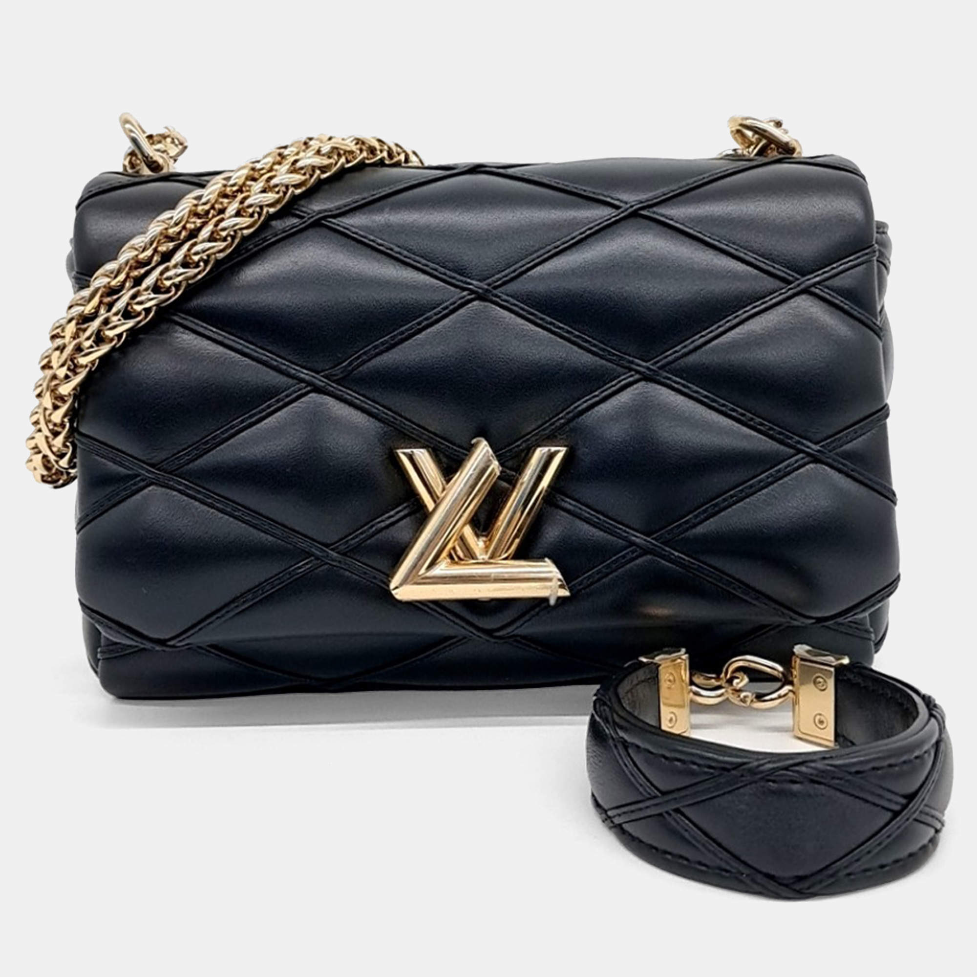 Louis Vuitton Black Leather GO-14 MM bag