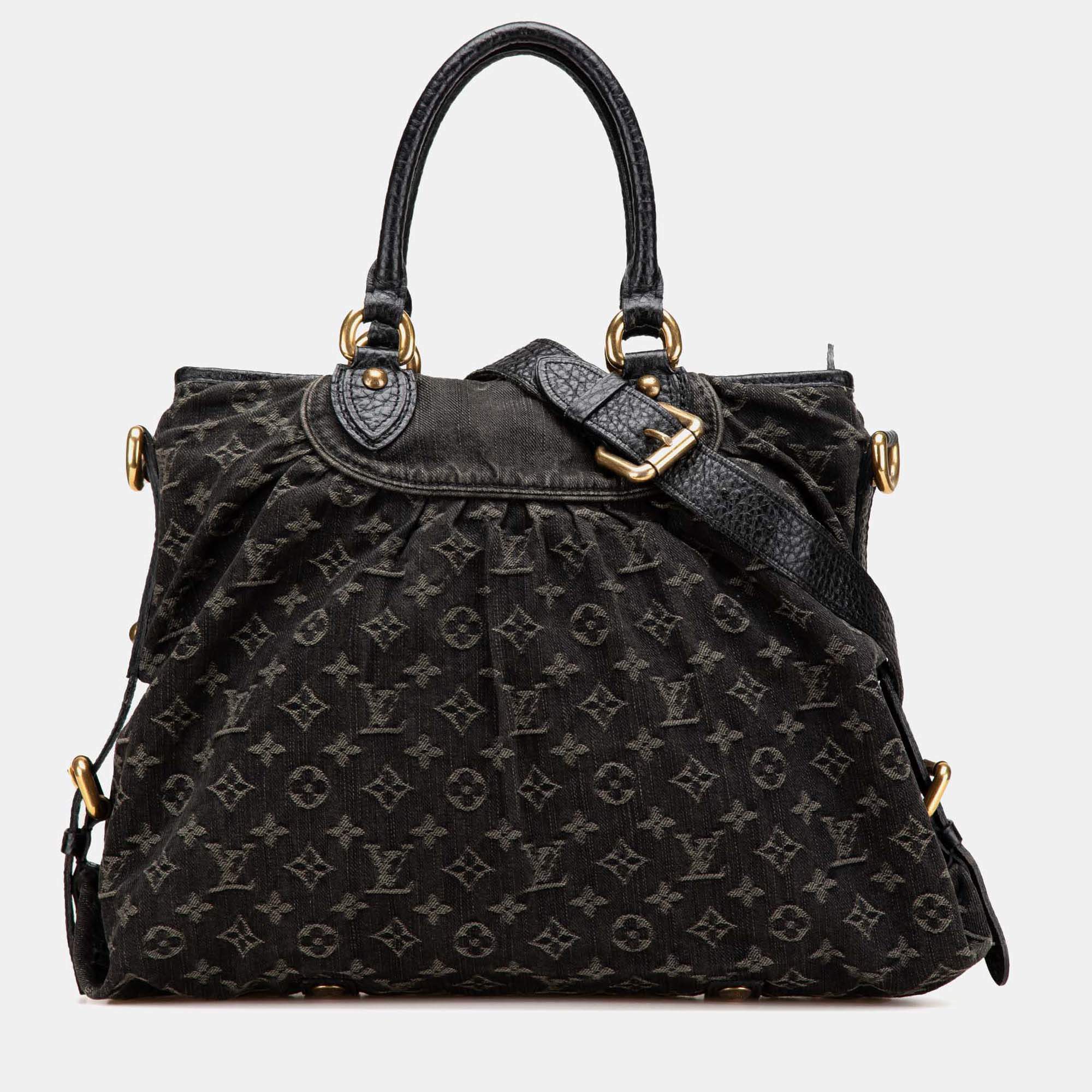 Louis Vuitton Black Monogram Denim Neo Cabby MM