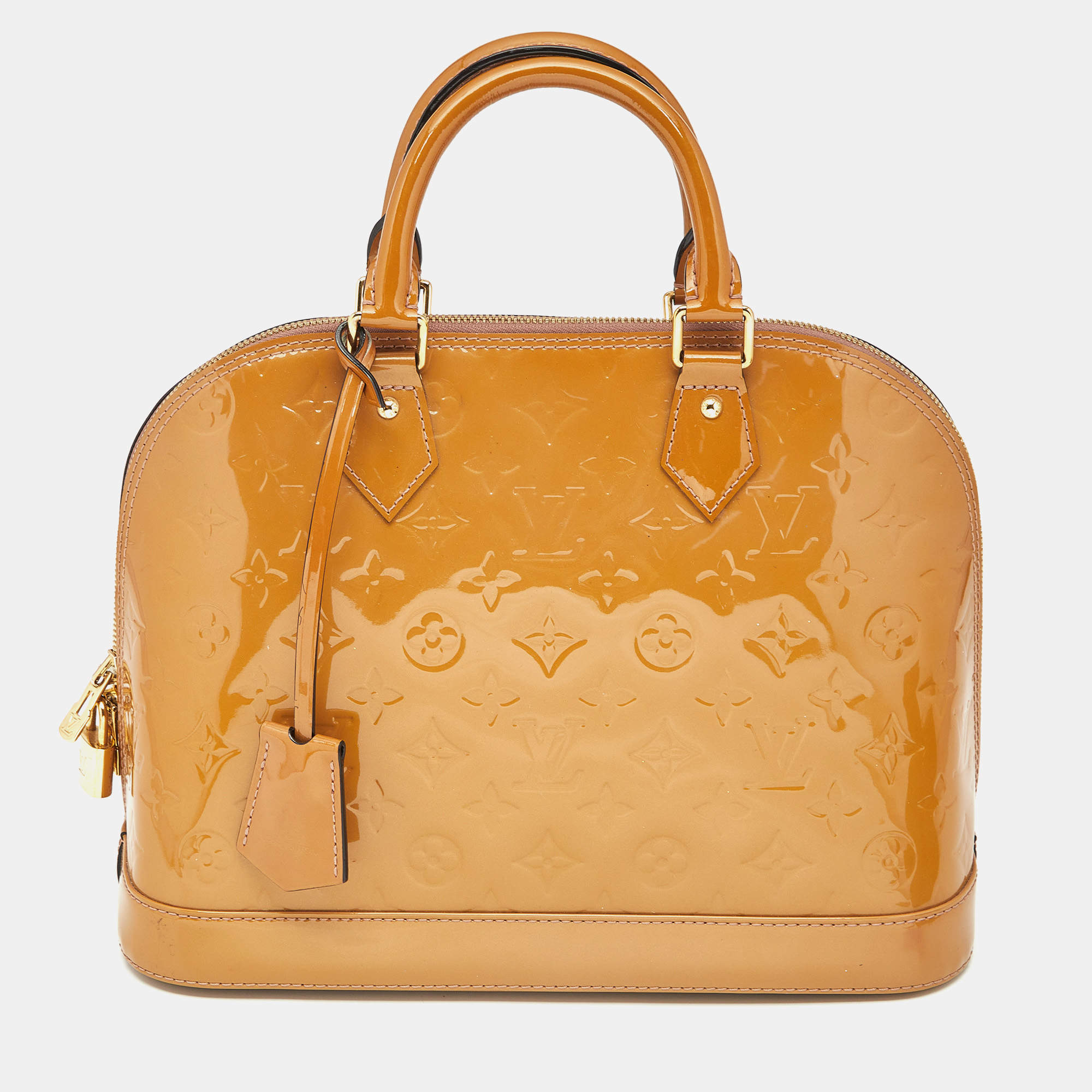 Louis Vuitton Beige Poudre Monogram Vernis Alma PM Bag