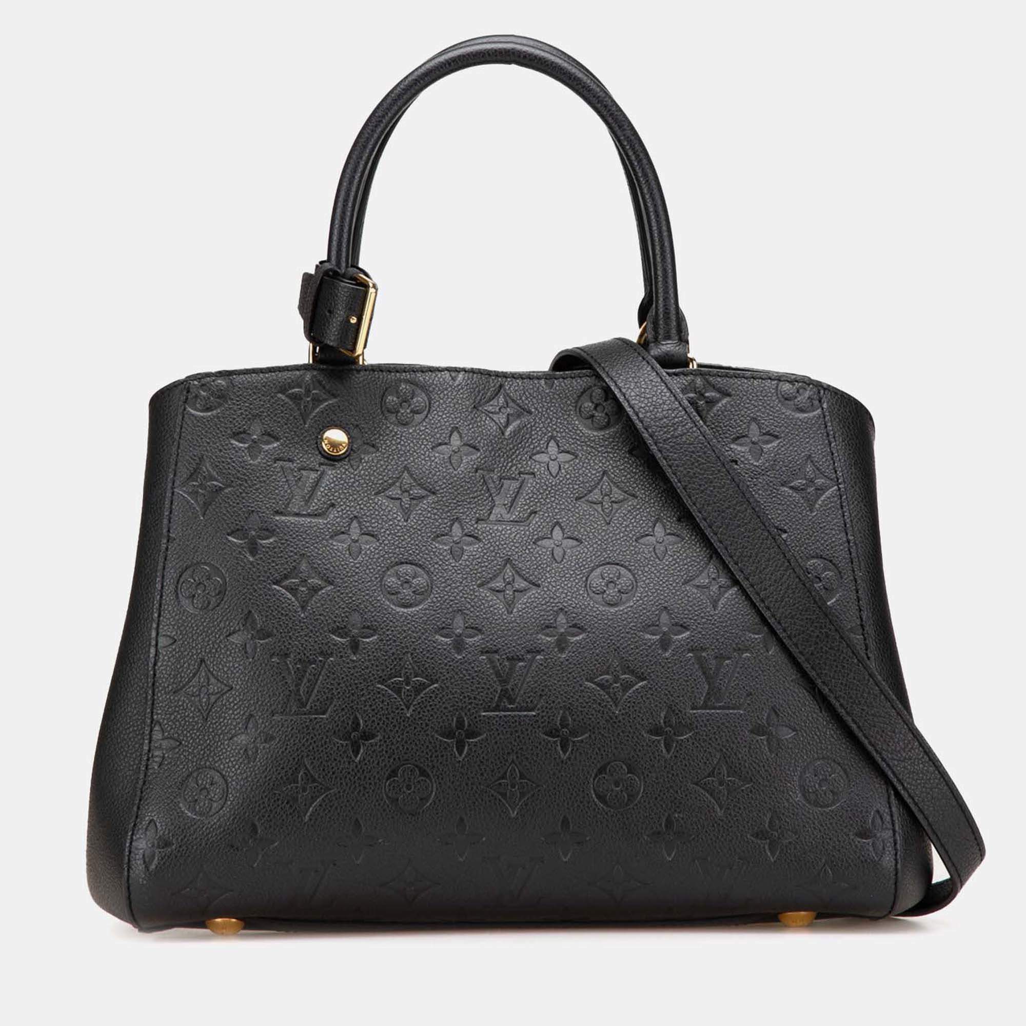 Louis Vuitton Black Monogram Empreinte Montaigne MM