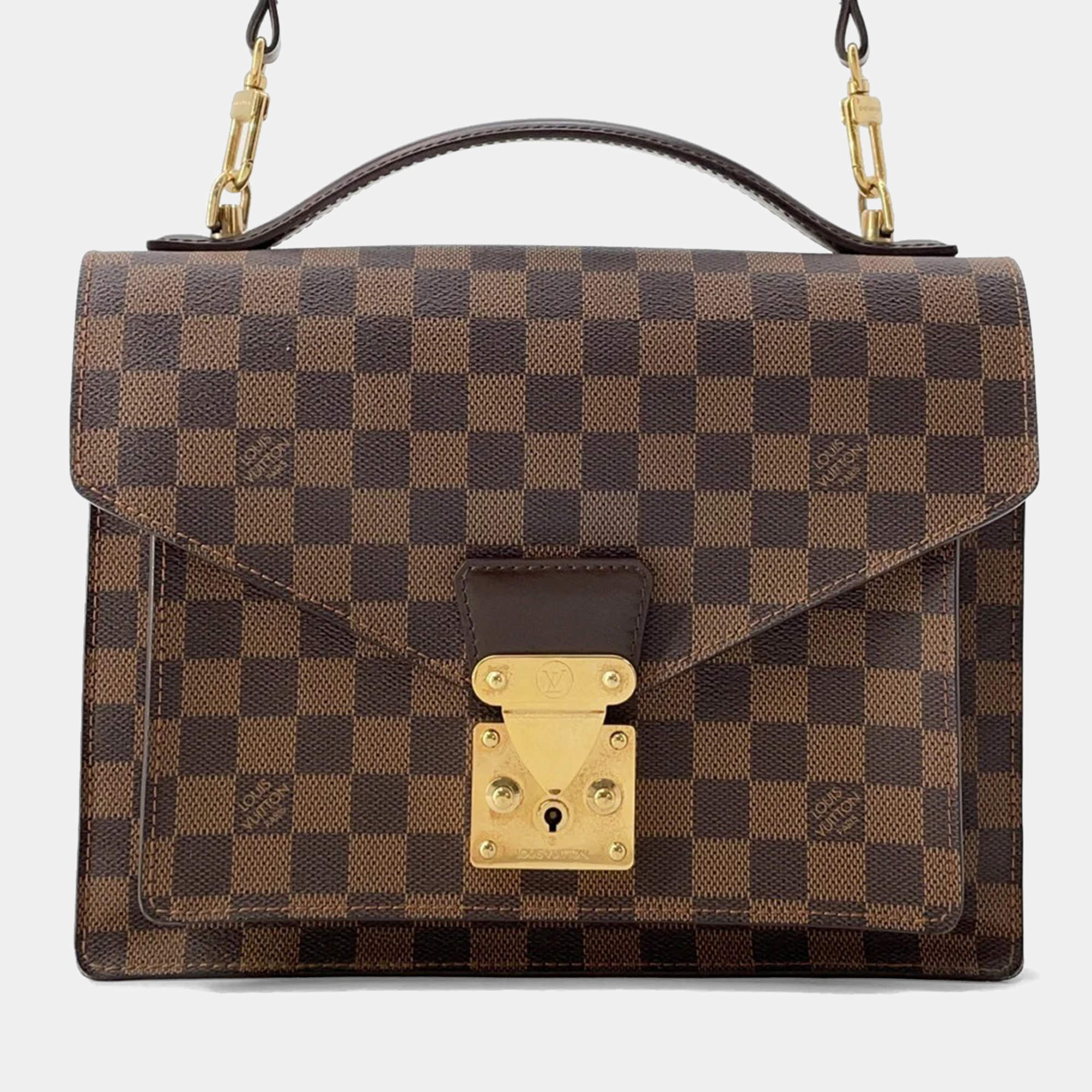Pre Owned Louis Vuitton Monceau Spo Brown Damier Ebene Canvas Shoulder Bag