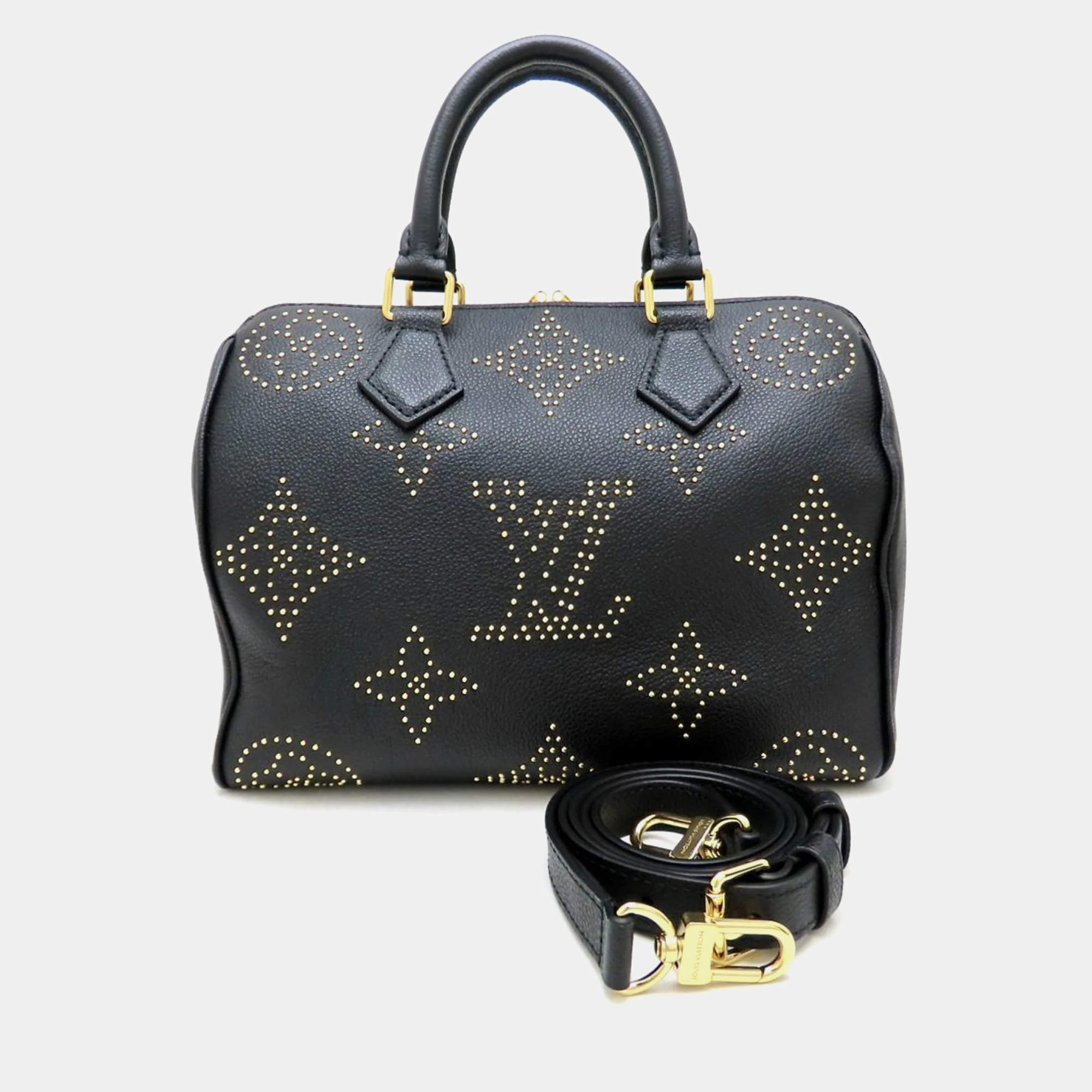 Louis Vuitton Monogram Empreinte Speedy Bandouliere 25 Handbag Noir