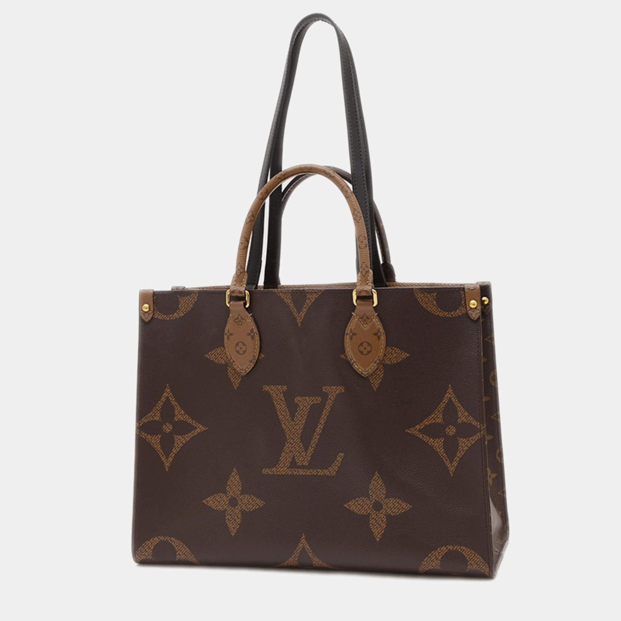 Pre Owned Louis Vuitton OnTheGo MM Brown Monogram Giant Canvas Tote Bag