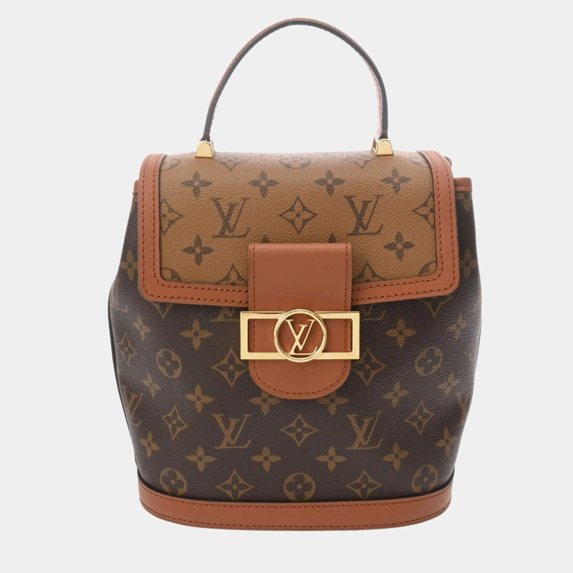 Louis Vuitton Monogram Reverse Dauphine Backpack Brown Canvas Backpack
