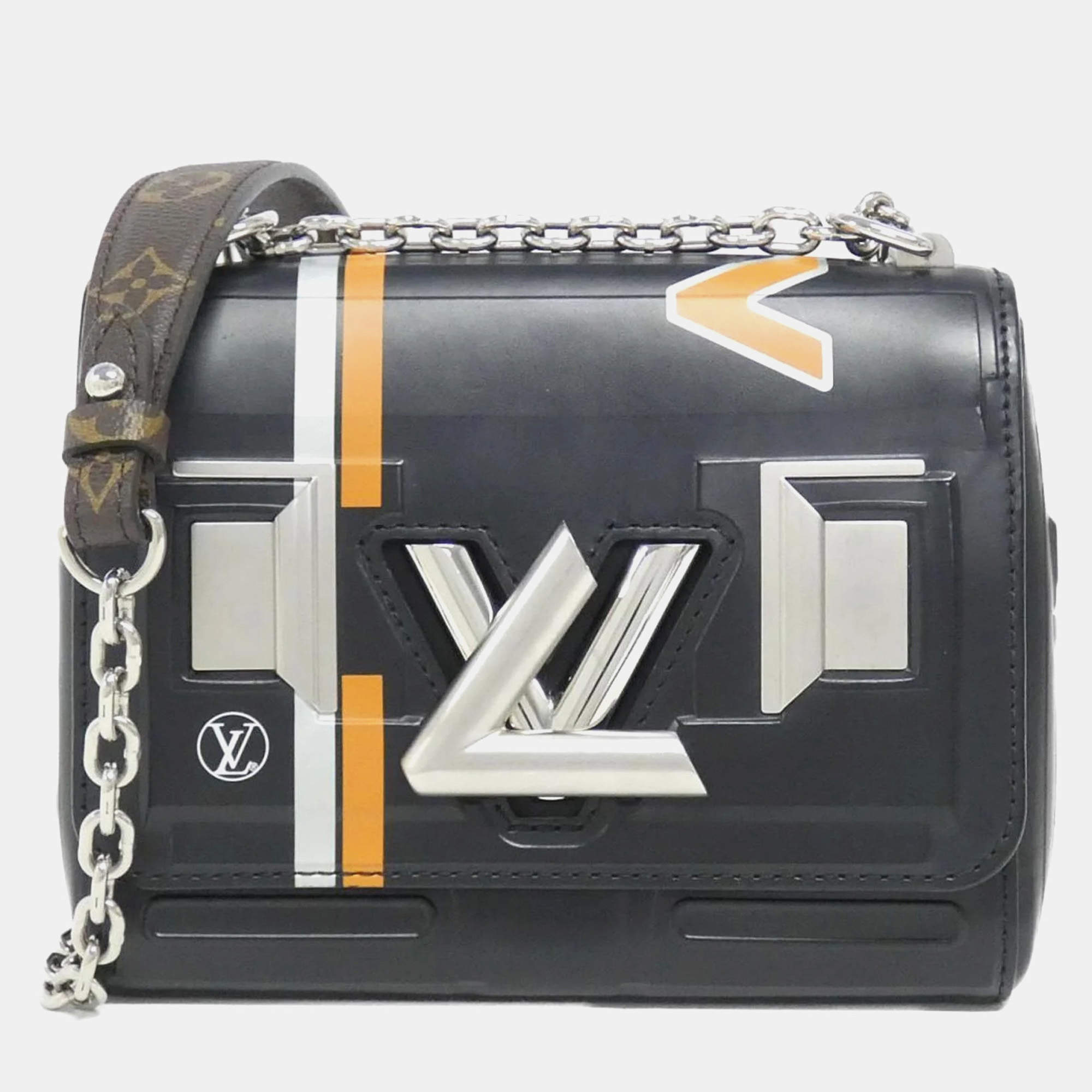 Pre Owned Louis Vuitton Twist PM Black Leather Shoulder Bag