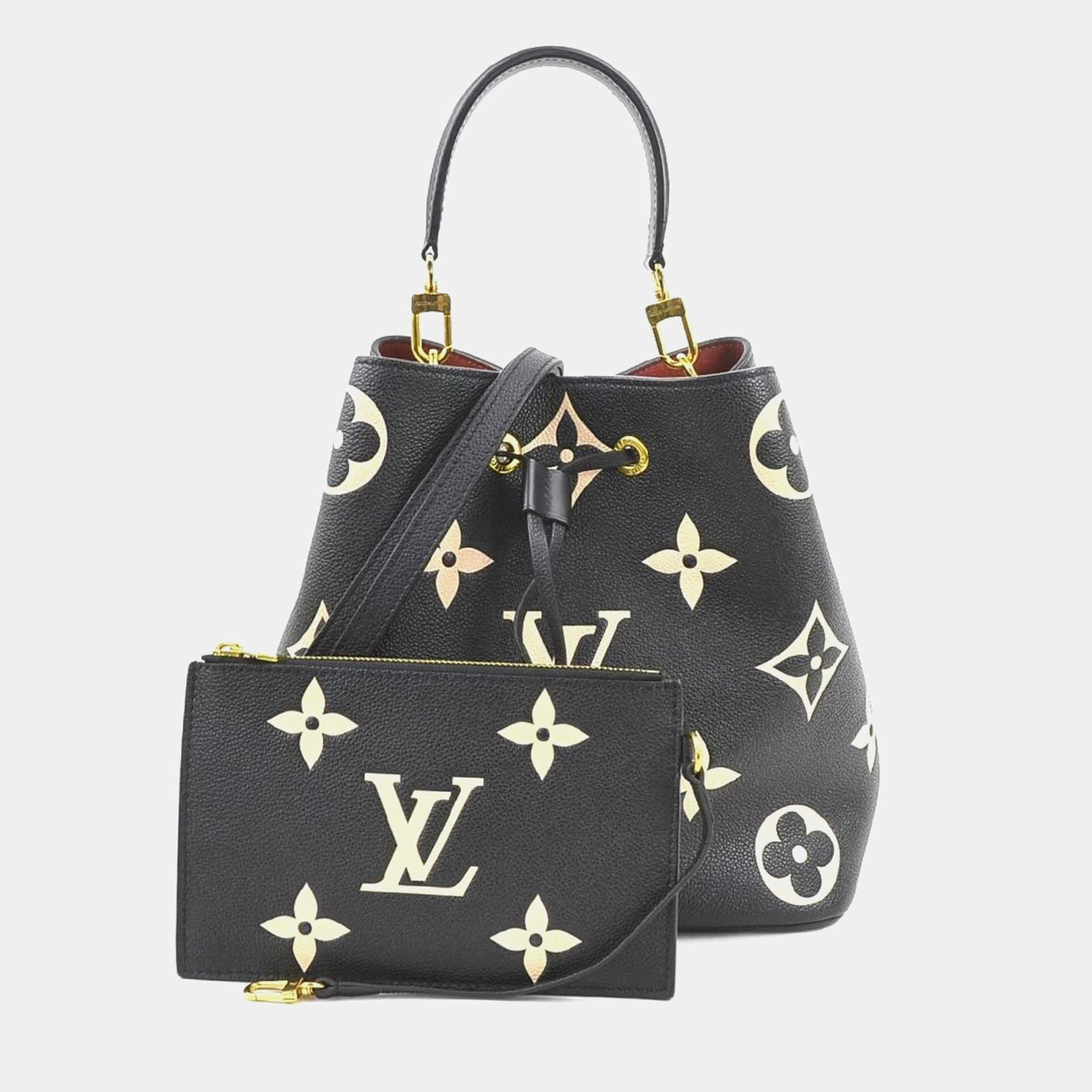 Louis Vuitton Handbag Shoulder Bag Bicolor Monogram Empreinte Neonoe Mm Black X Beige