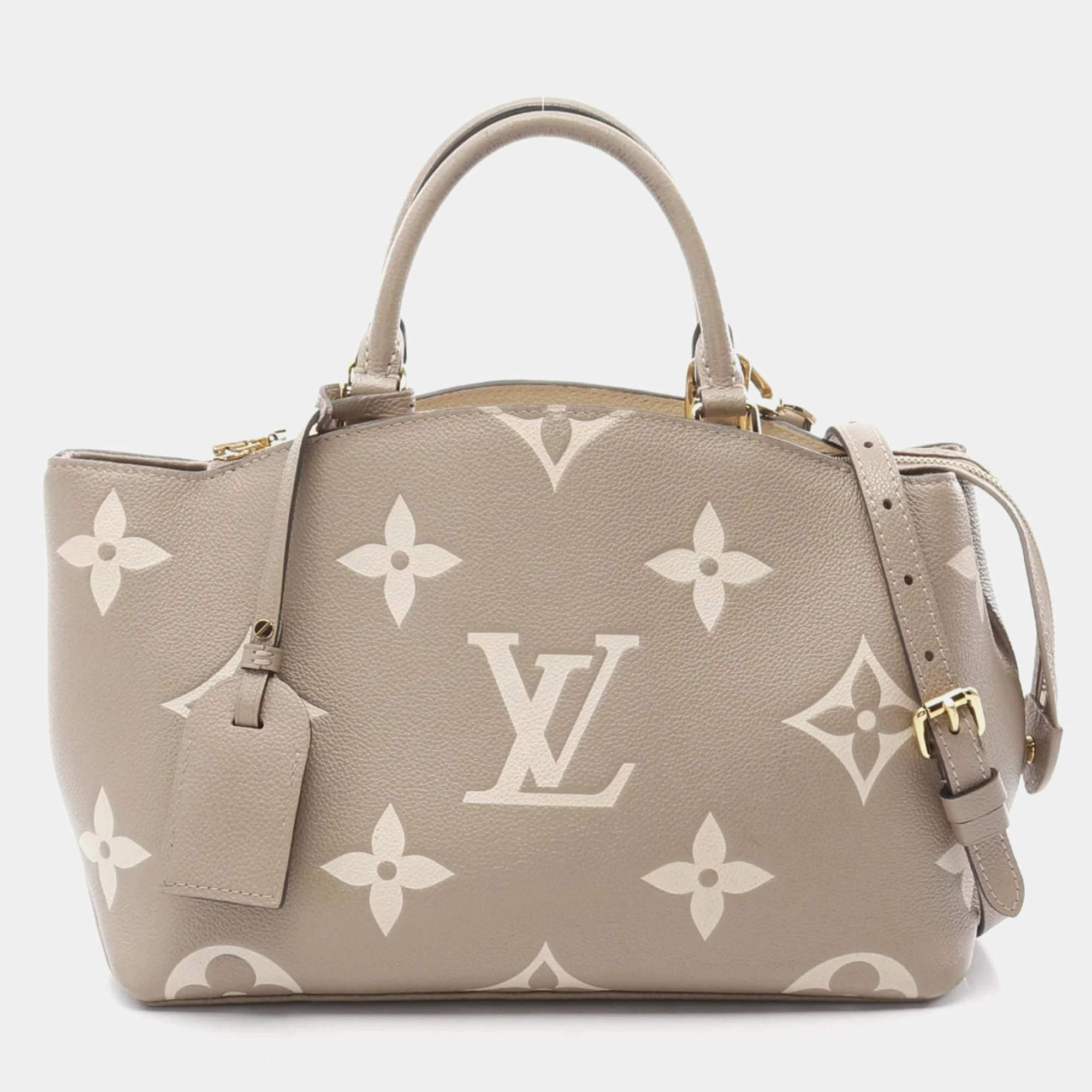Louis Vuitton Petit Palais PM Tourterelle Monogram Empreinte Leather Handbag