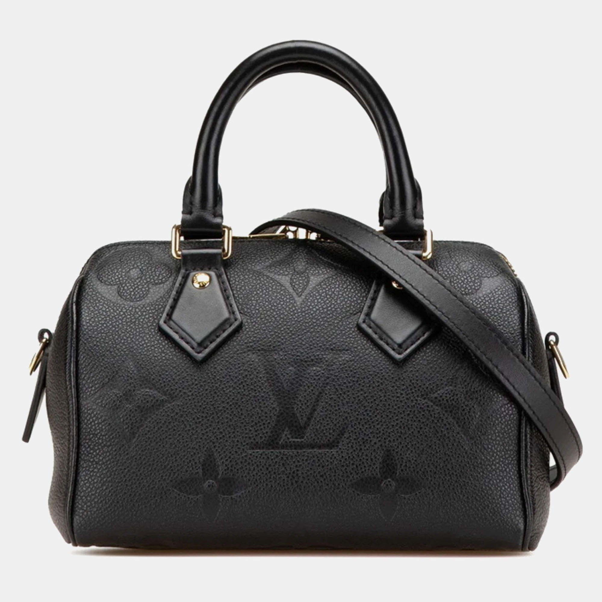 Louis Vuitton Monogram Empreinte Speedy Bandouliere 20 Handbag Noir Black Leather