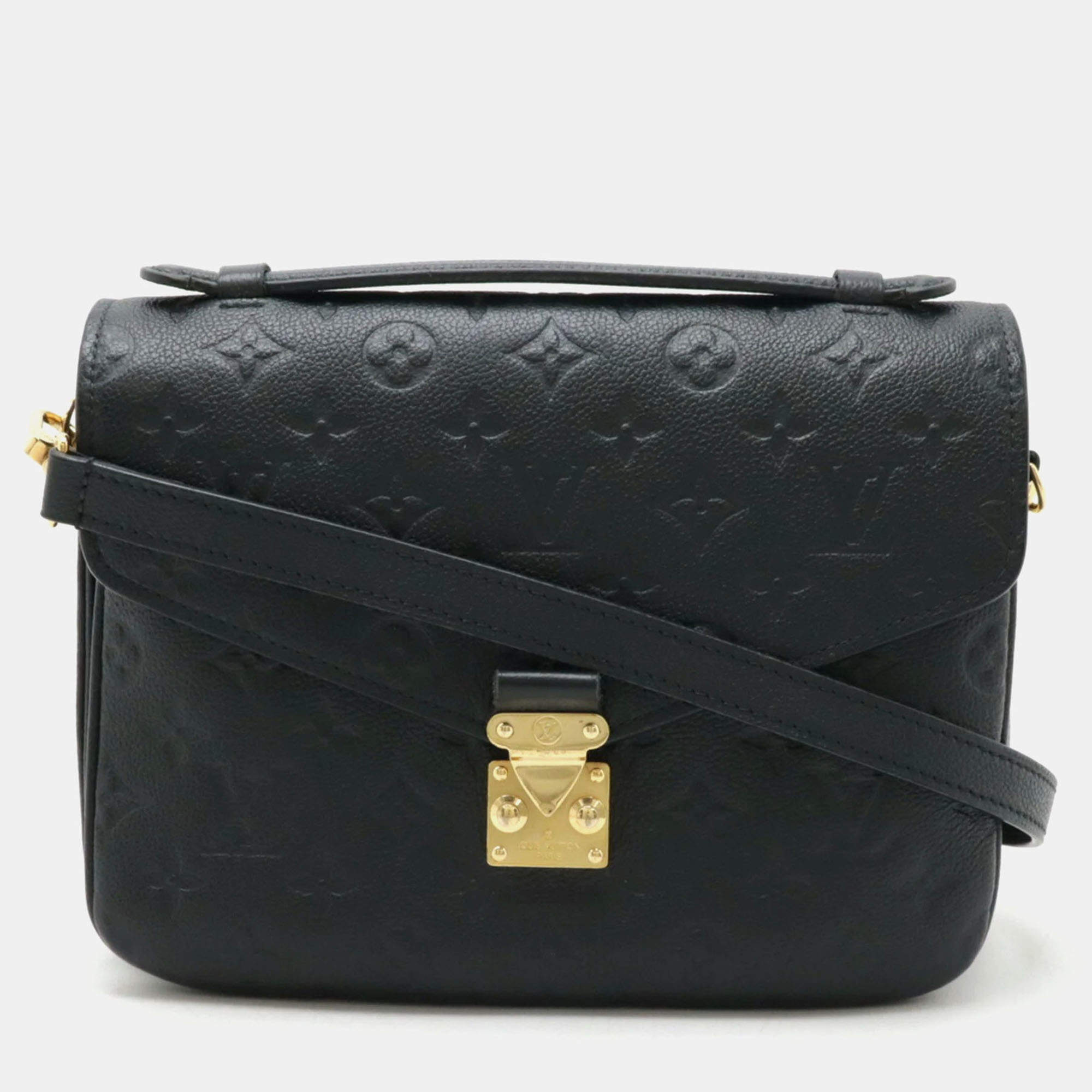 Louis Vuitton Monogram Empreinte Pochette Metis Mm Handbag Clutch Bag Shoulder Noir