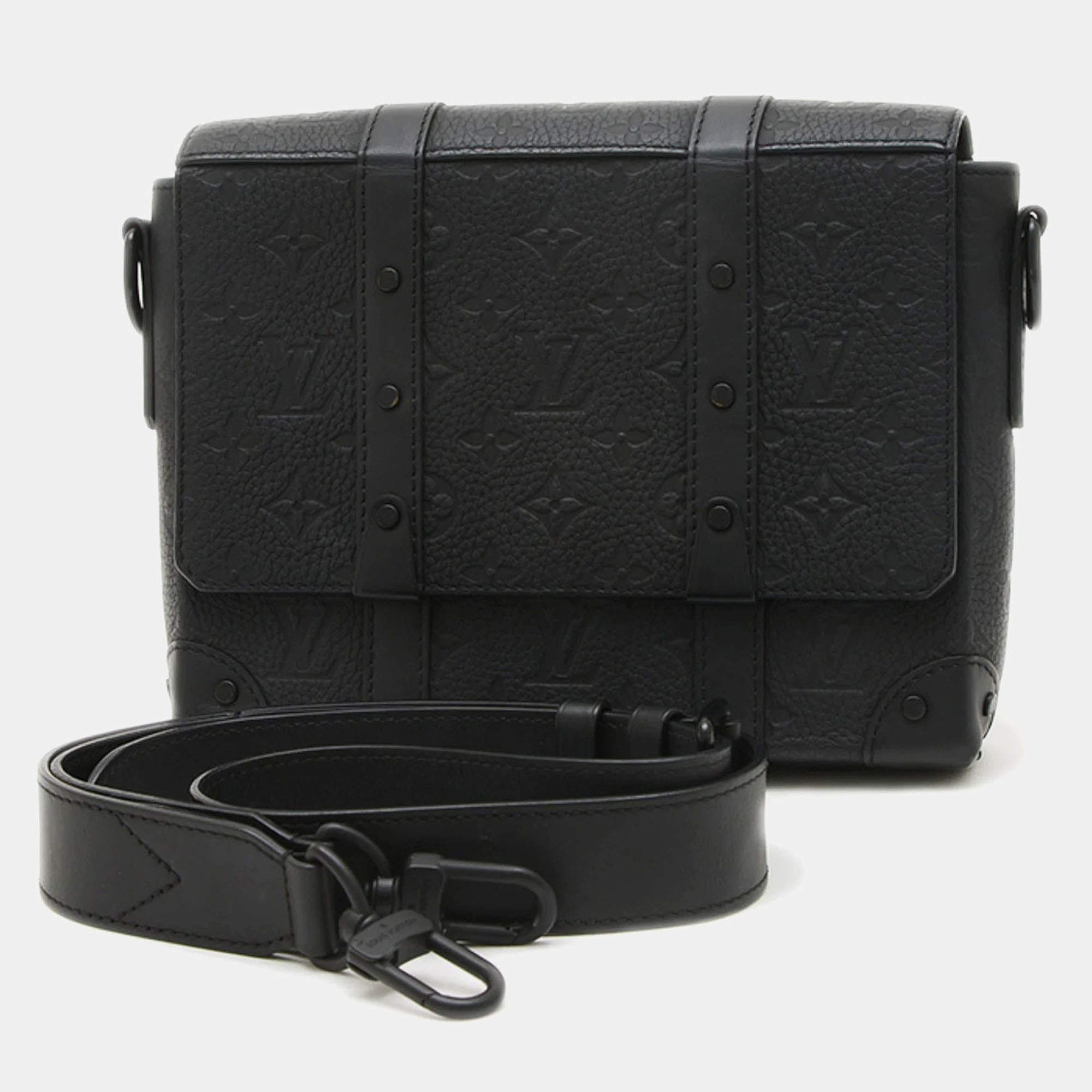 Louis Vuitton Monogram Trunk Messenger Pm Shoulder Bag Black