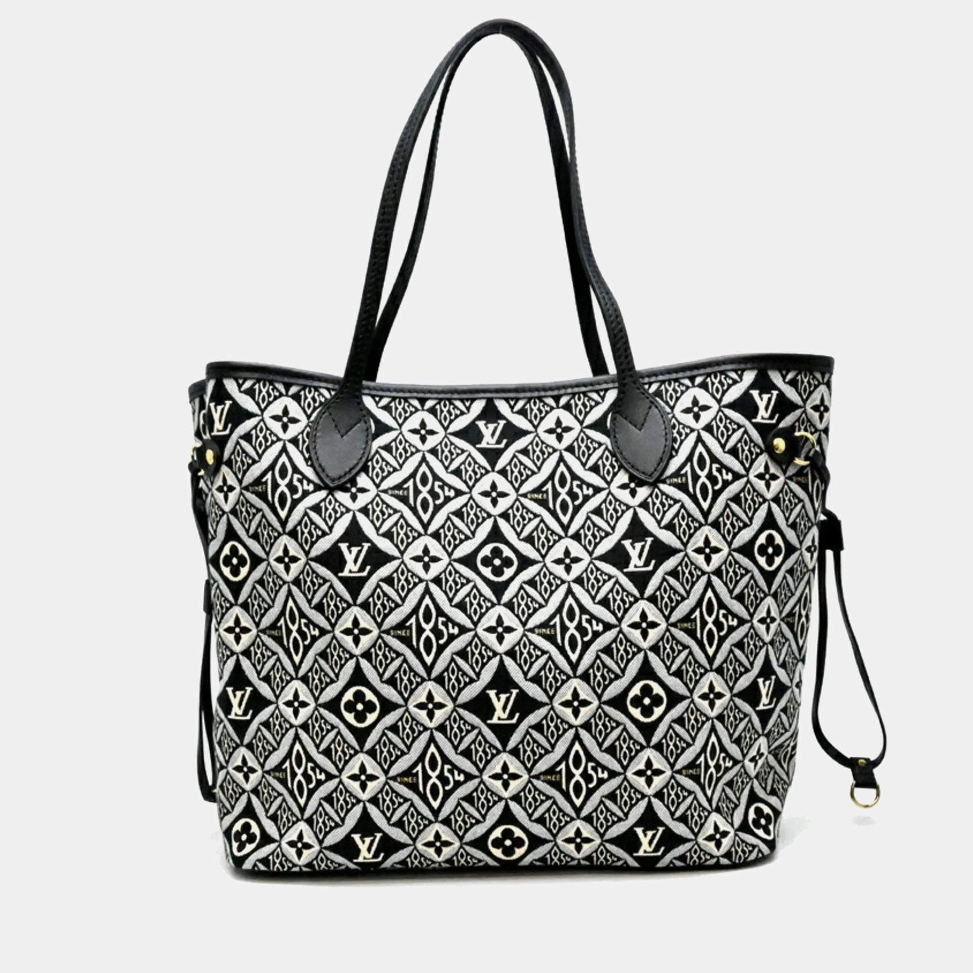 Louis Vuitton Neverfull Mm Tote Bag Monogram Jacquard Noir (Black)