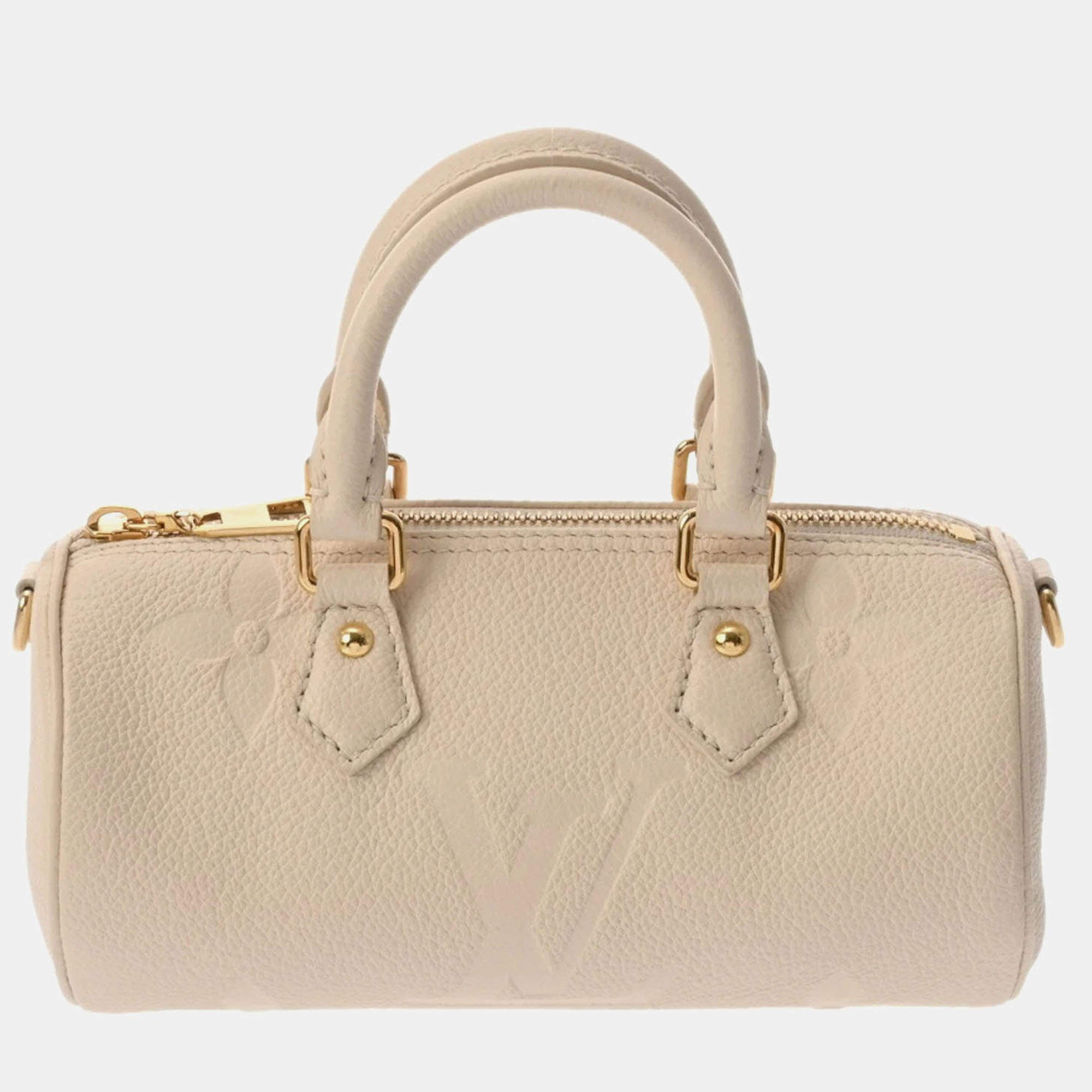 Louis Vuitton Monogram Empreinte Papillon Bb Ivory Leather Handbag