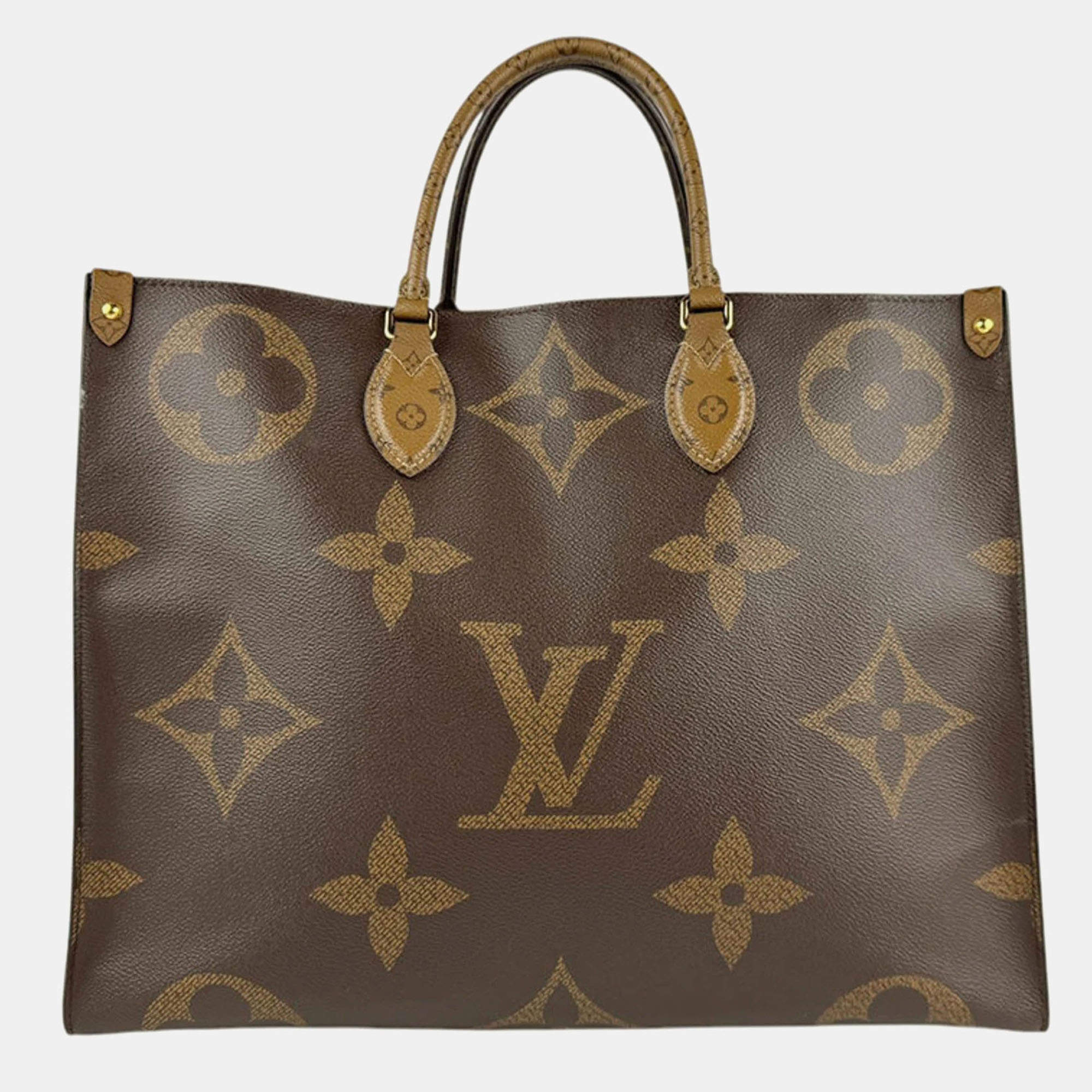 Louis Vuitton OnTheGo GM Monogram Reverse Brown Canvas Shoulder Bag