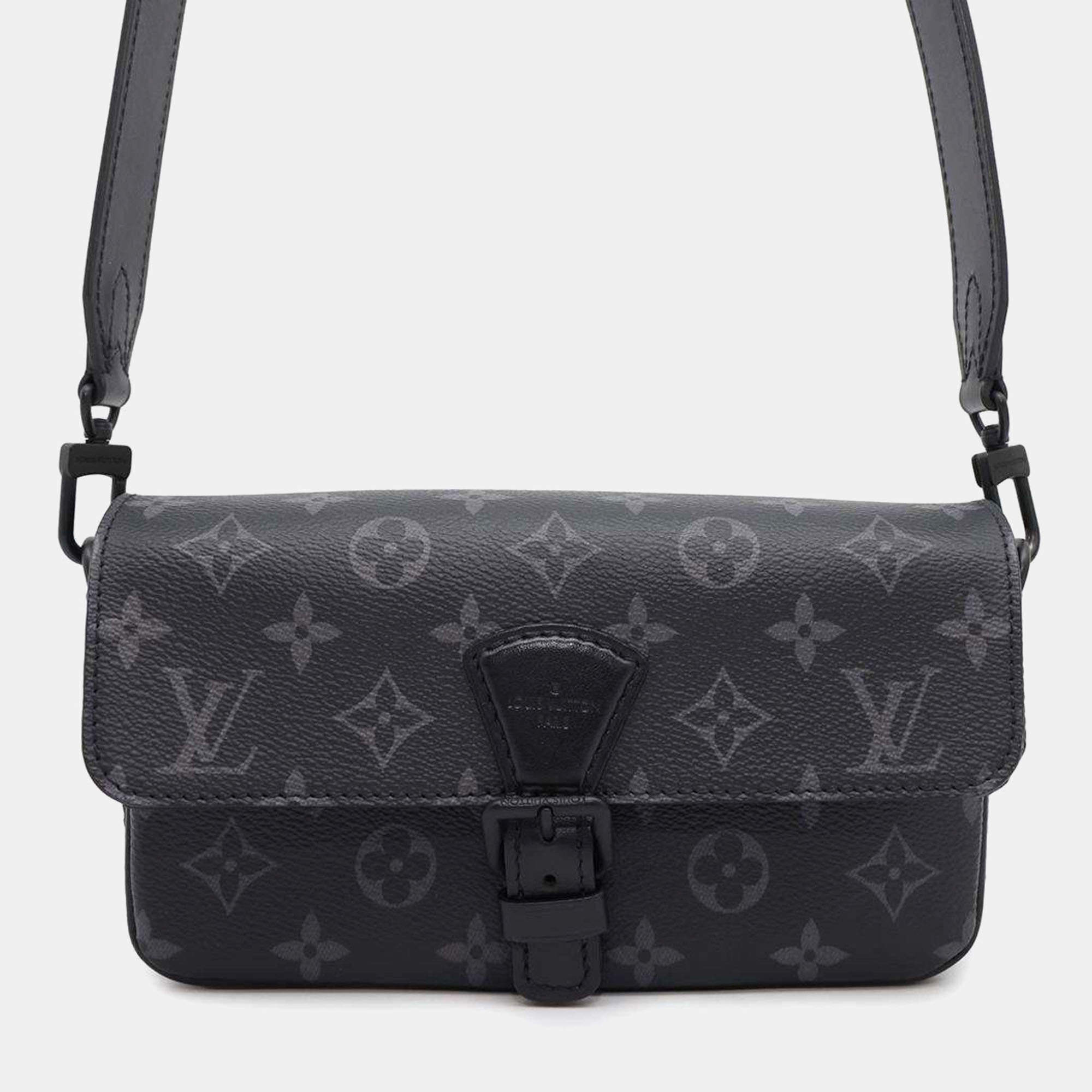 Louis Vuitton Shoulder Bag Monogram Eclipse Montsouris Wearable Wallet Black