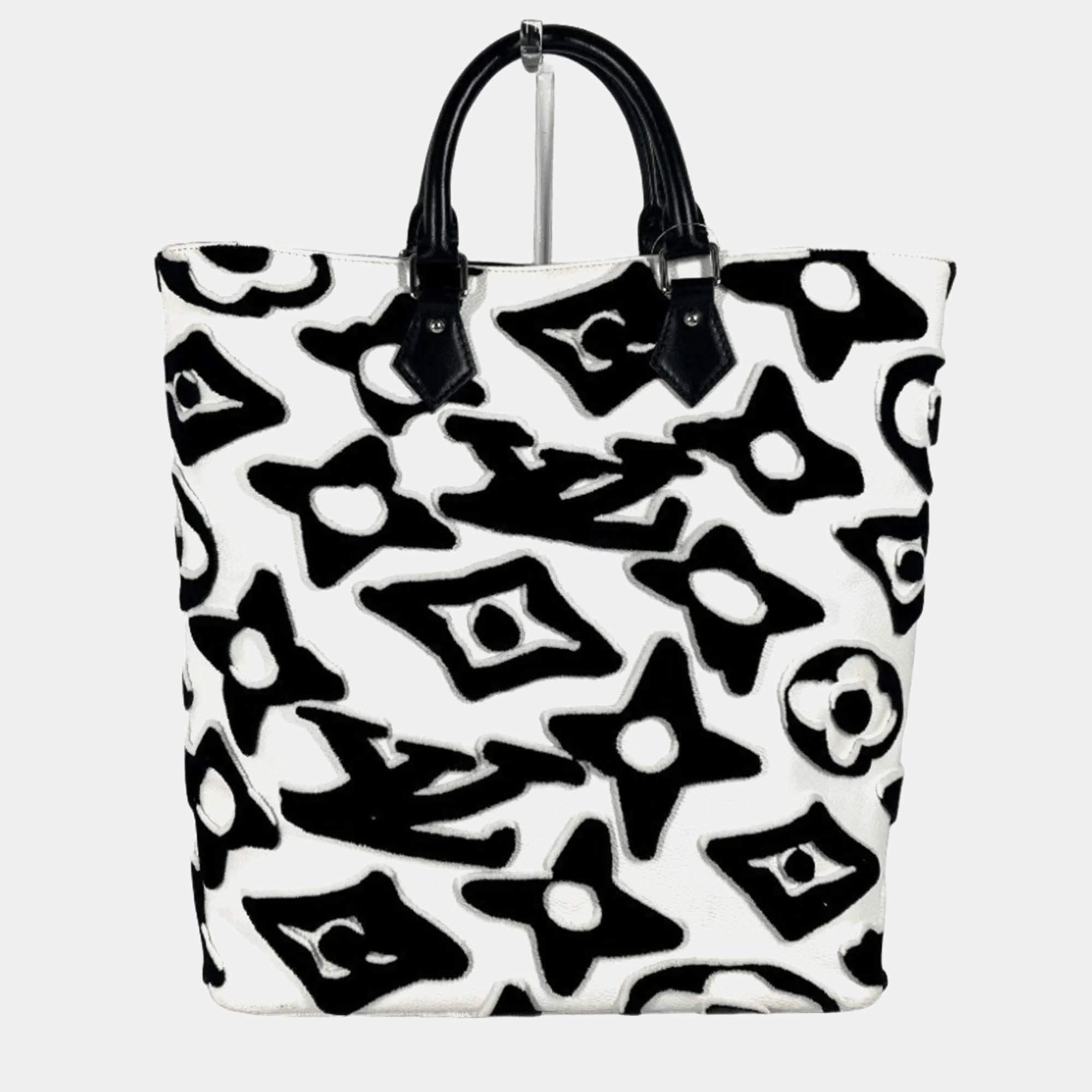 Louis Vuitton Tufted Monogram Cabas Shoulder Bag Vertical Tote Coated Canvas Black