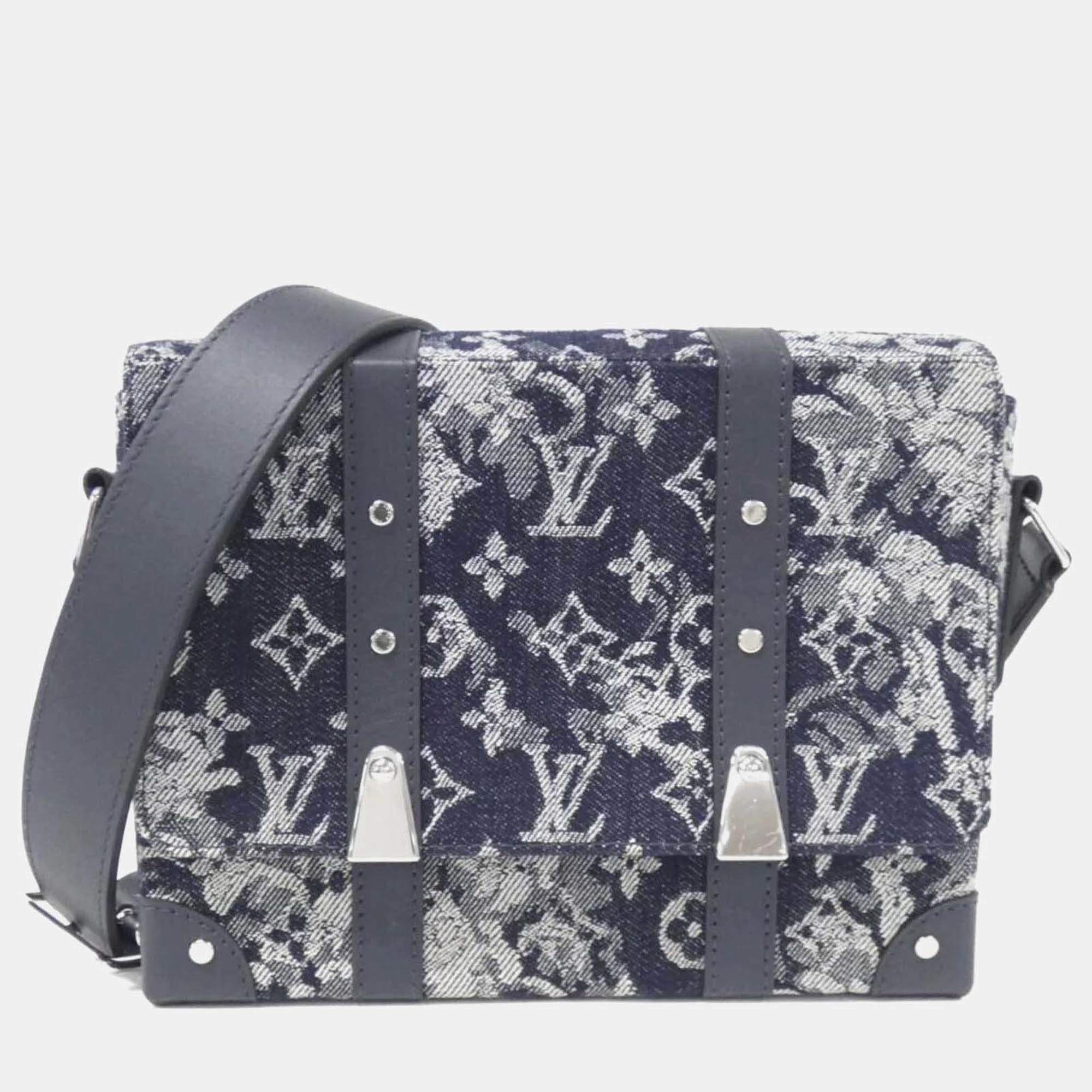 Louis Vuitton Monogram Tapestry Trunk Messenger Shoulder Bag
