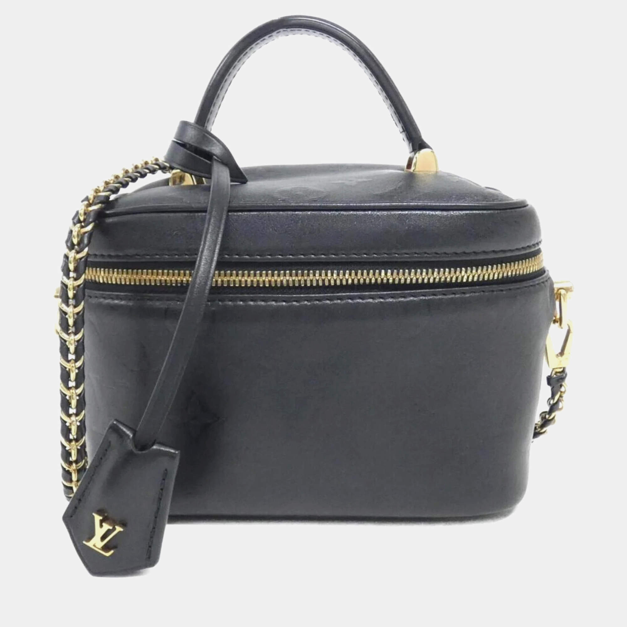 Pre Owned Louis Vuitton Ink Vanity PM Balck Lambskin Monogram Bag