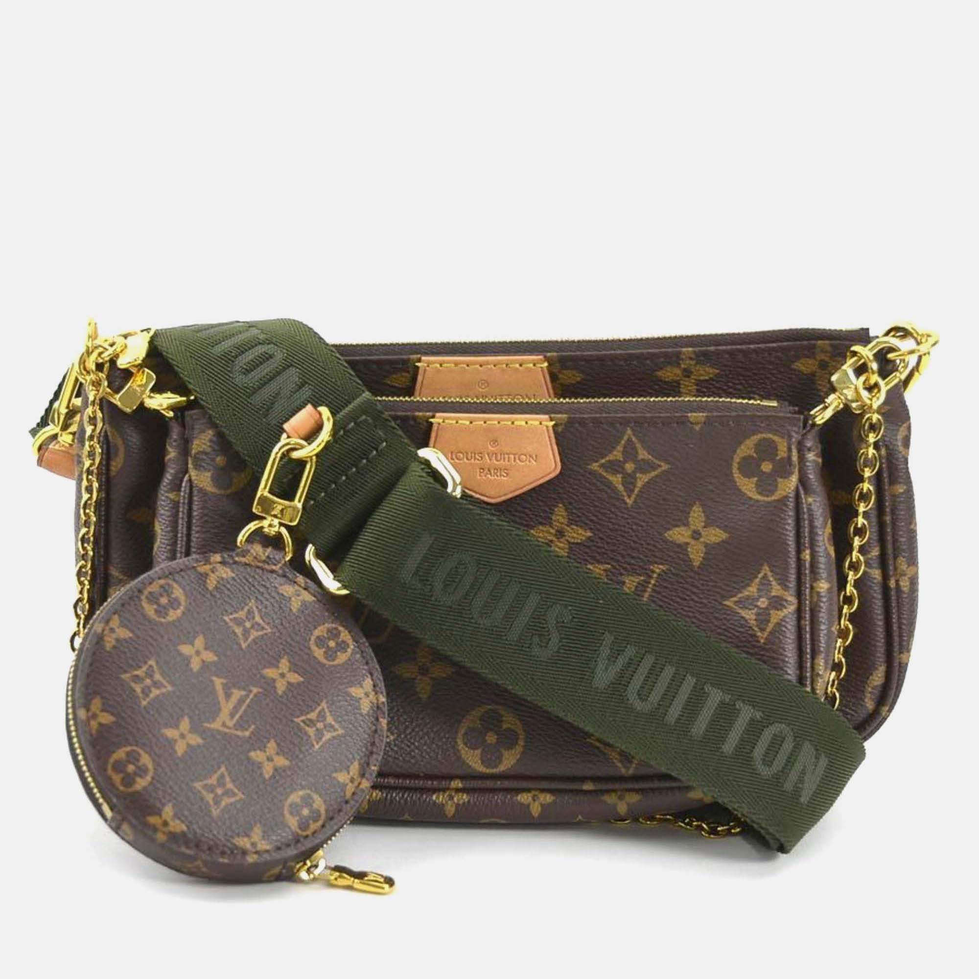 Pre Owned Louis Vuitton Multi Pochette Accessoires Brown Monogram Canvas Shoulder Bag