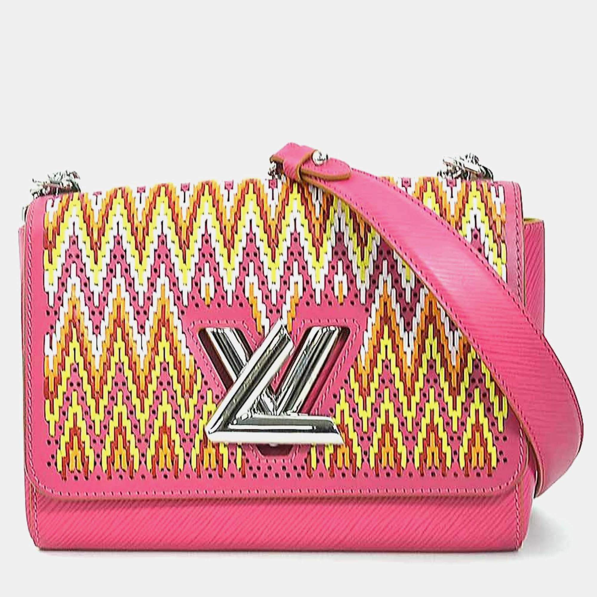 Louis Vuitton Shoulder Bag Epi Twist Mm Leather Pink X Multicolor Silver