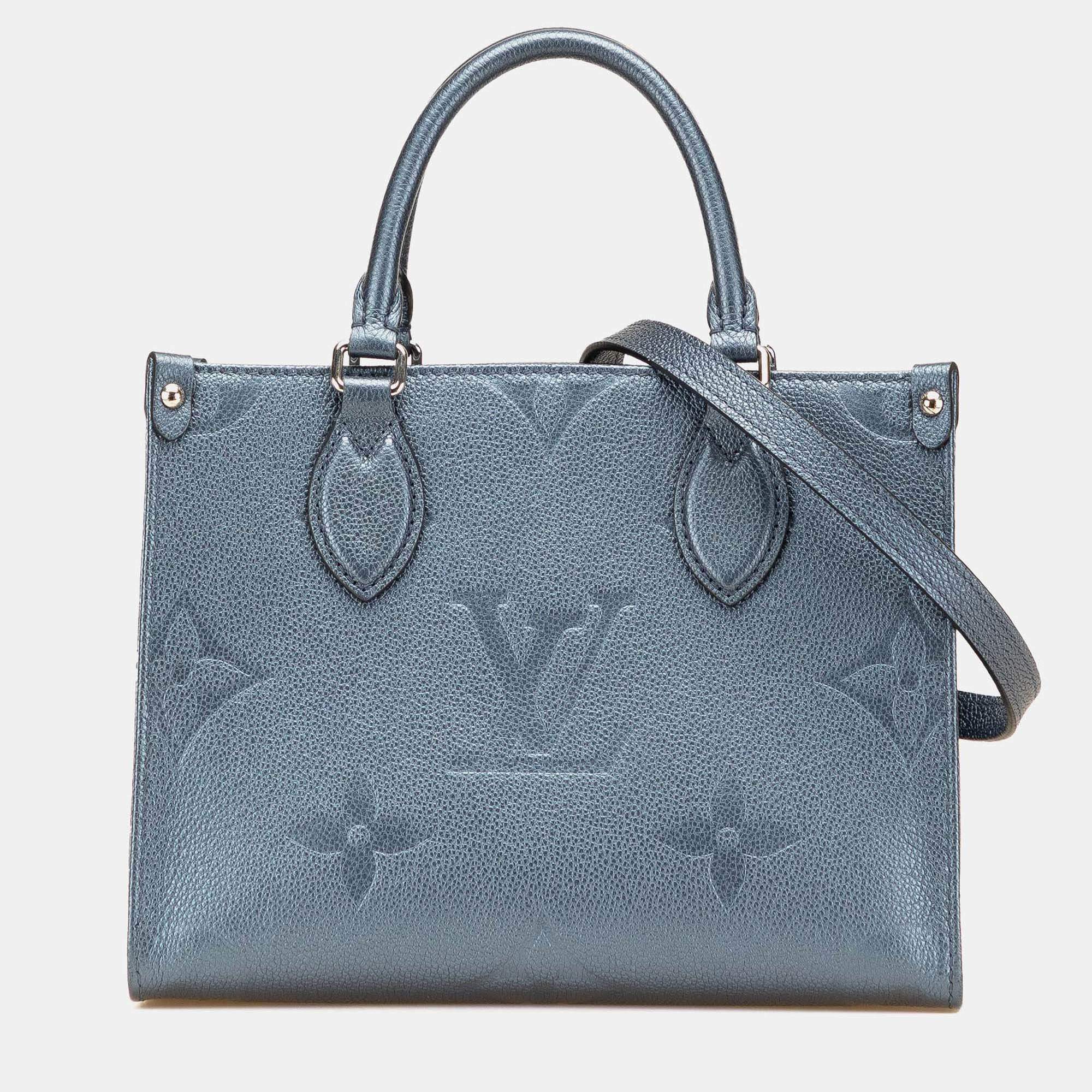 Louis Vuitton Blue Metallic Monogram Giant Empreinte Onthego PM