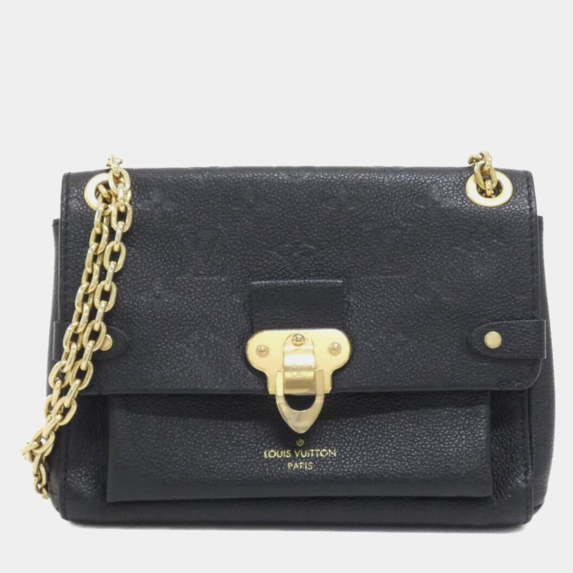 مملوكة مسبقًا حقيبة كتف لوي فيتون فافين حجم صغير جلد أمبرينت بنقش مونوغرام سوداء