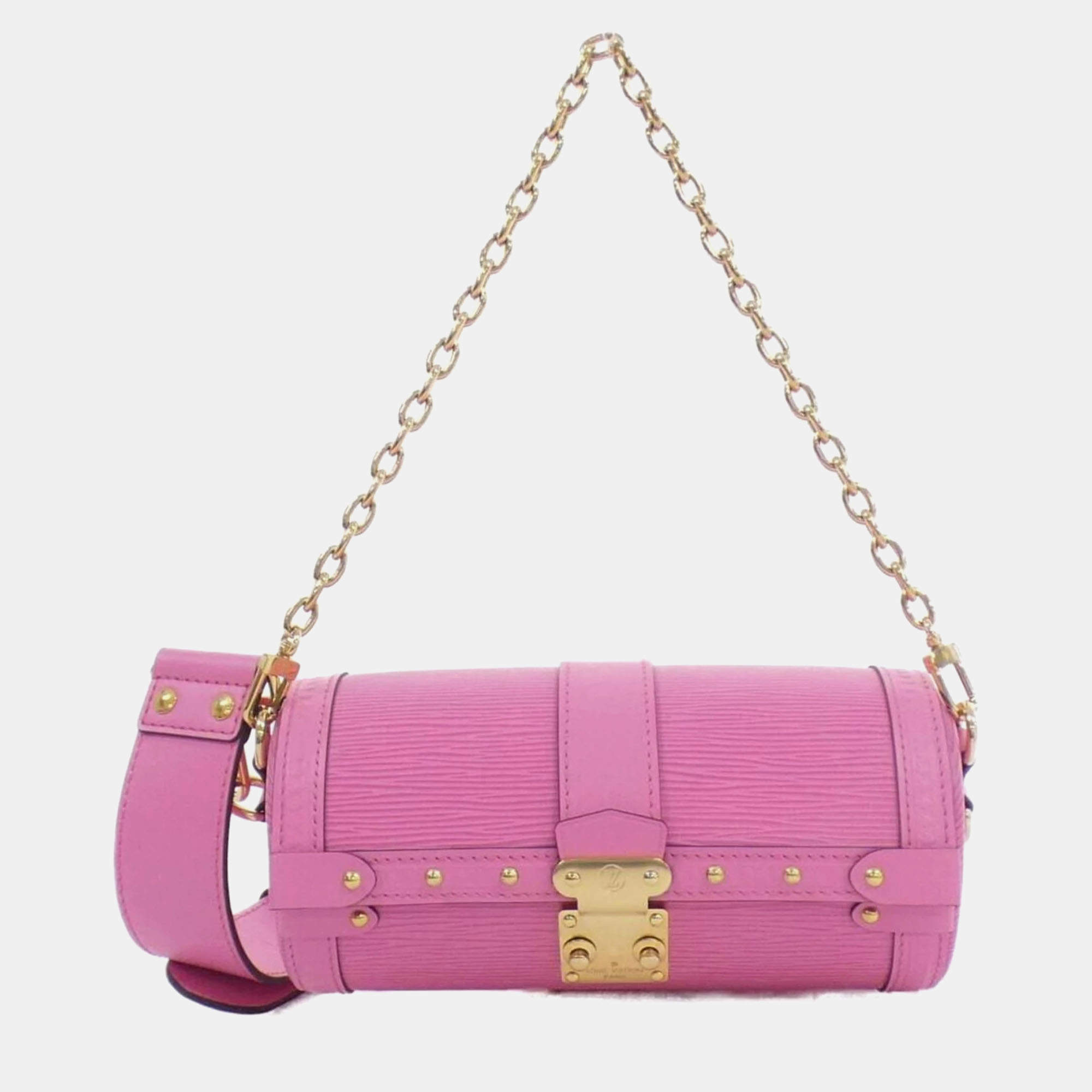 Pre Owned Louis Vuitton Papillon Trunk Rose Epi Leather Shoulder Bag