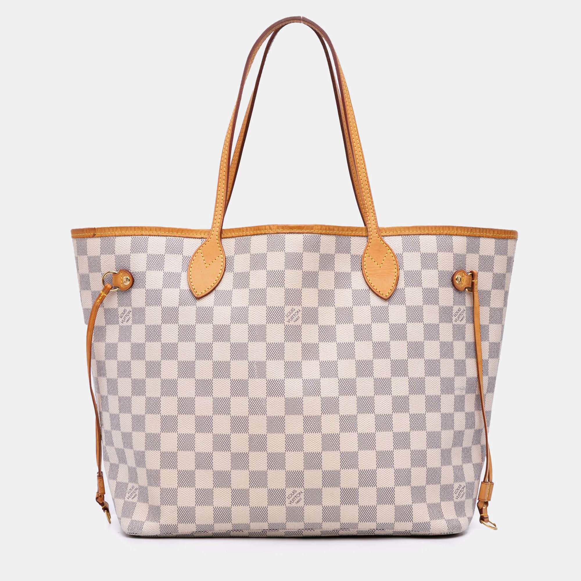 Louis Vuitton White Damier Azur Neverfull MM