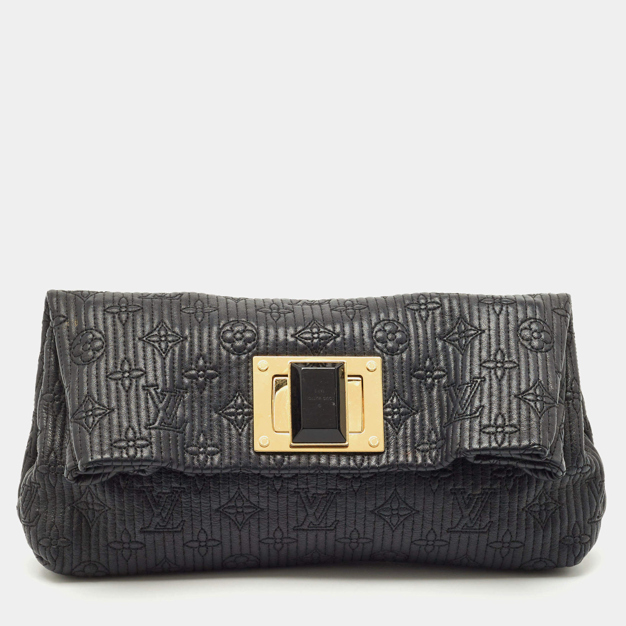 Louis Vuitton Black Monogram Leather Altair Clutch