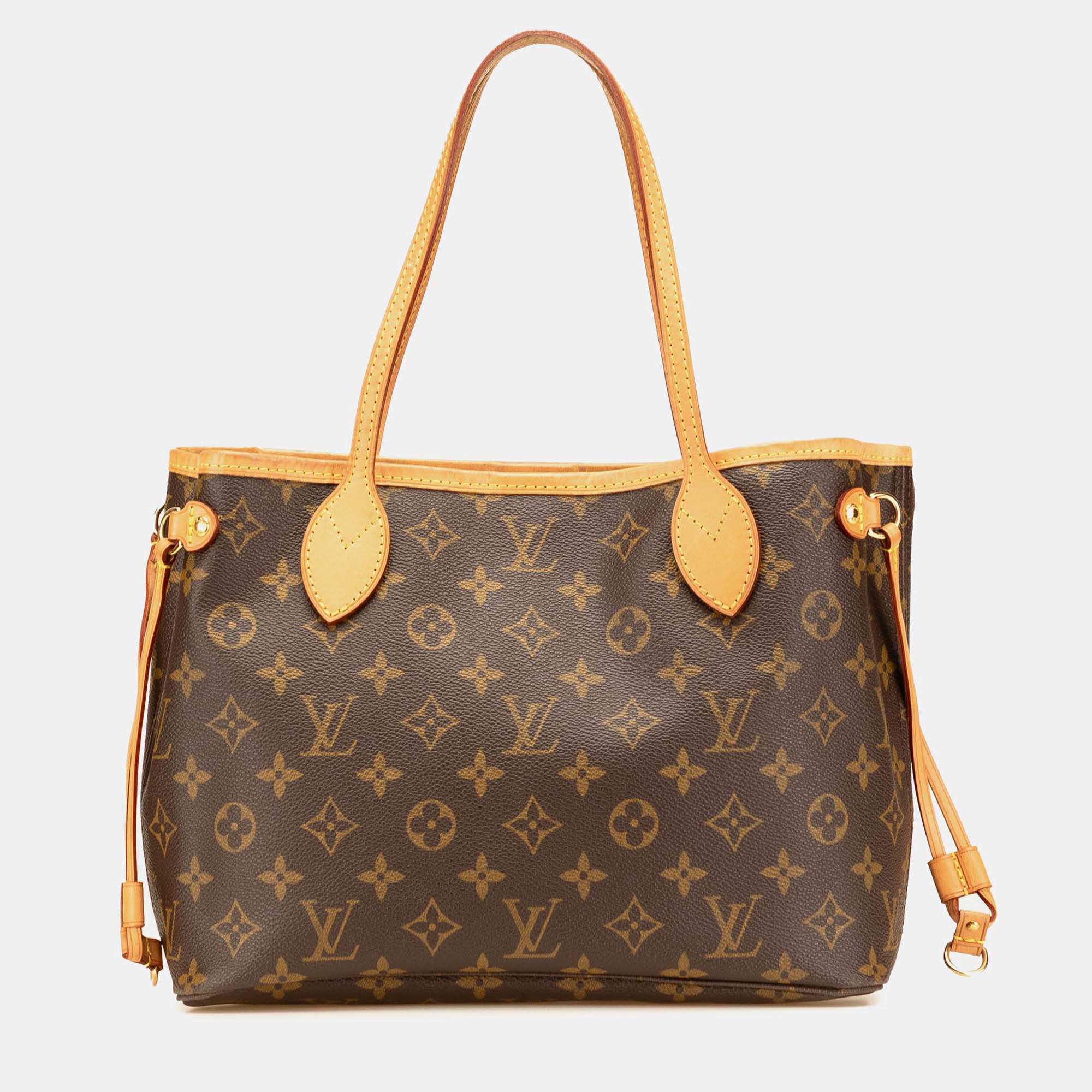 Pre Owned Louis Vuitton Brown Monogram Neverfull PM