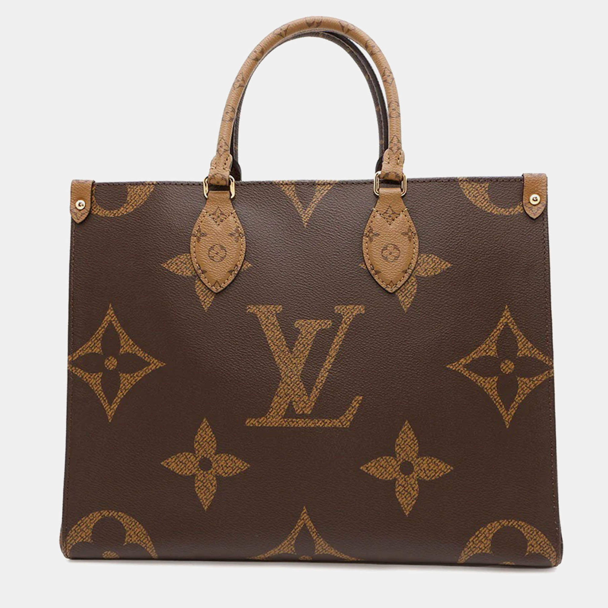Pre Owned Louis Vuitton Onthego Red Monogram Monogram Reverse Canvas Monogram Giant Size Mm