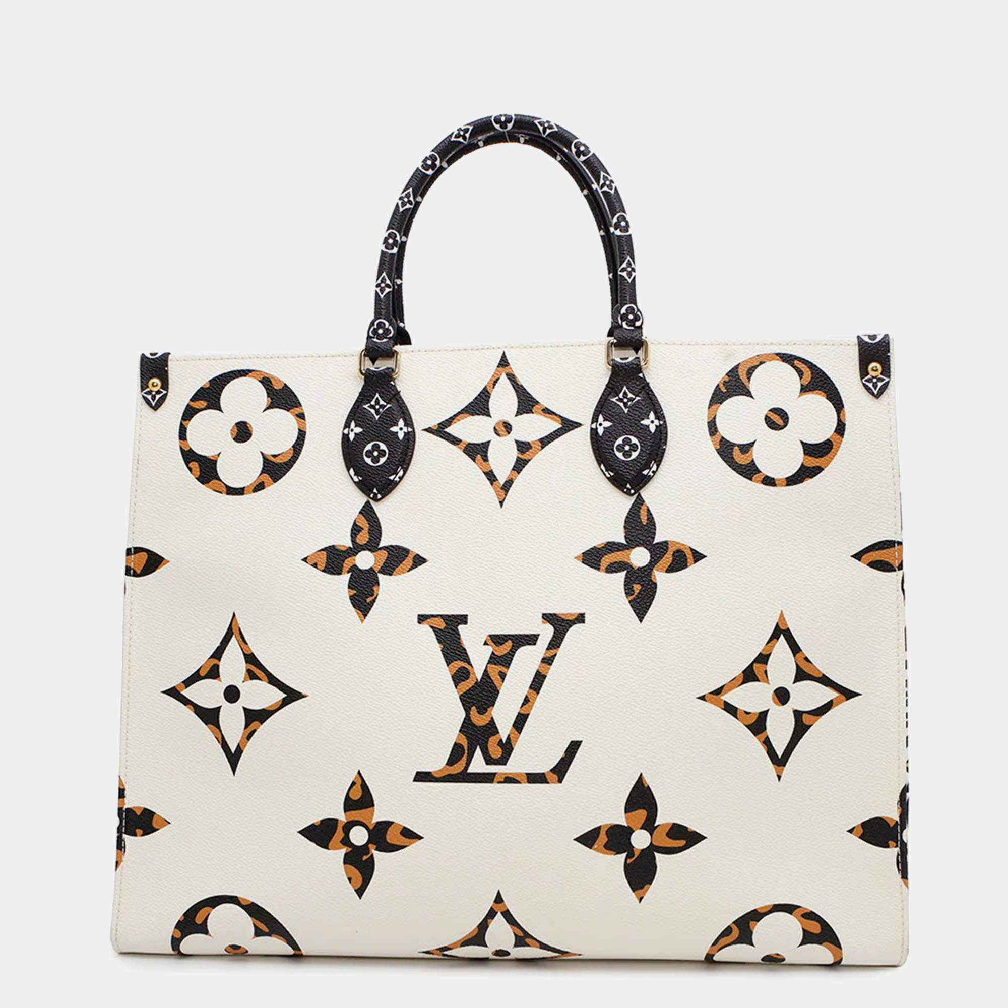 Pre Owned Louis Vuitton Onthego GM Ivoire Monogram Jungle Canvas Tote Bag