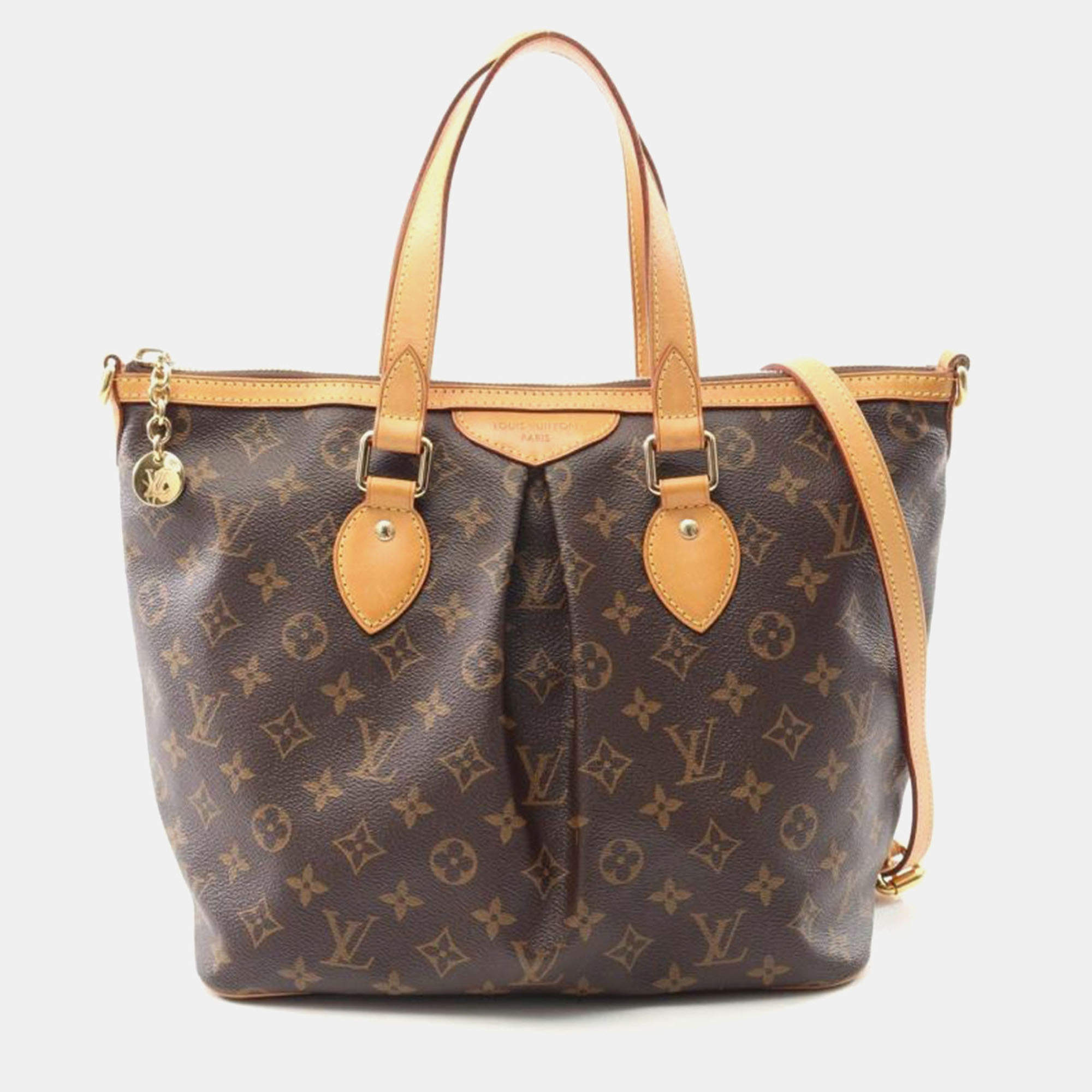 Pre Owned Louis Vuitton Palermo PM Brown Monogram Canvas Shoulder Bag