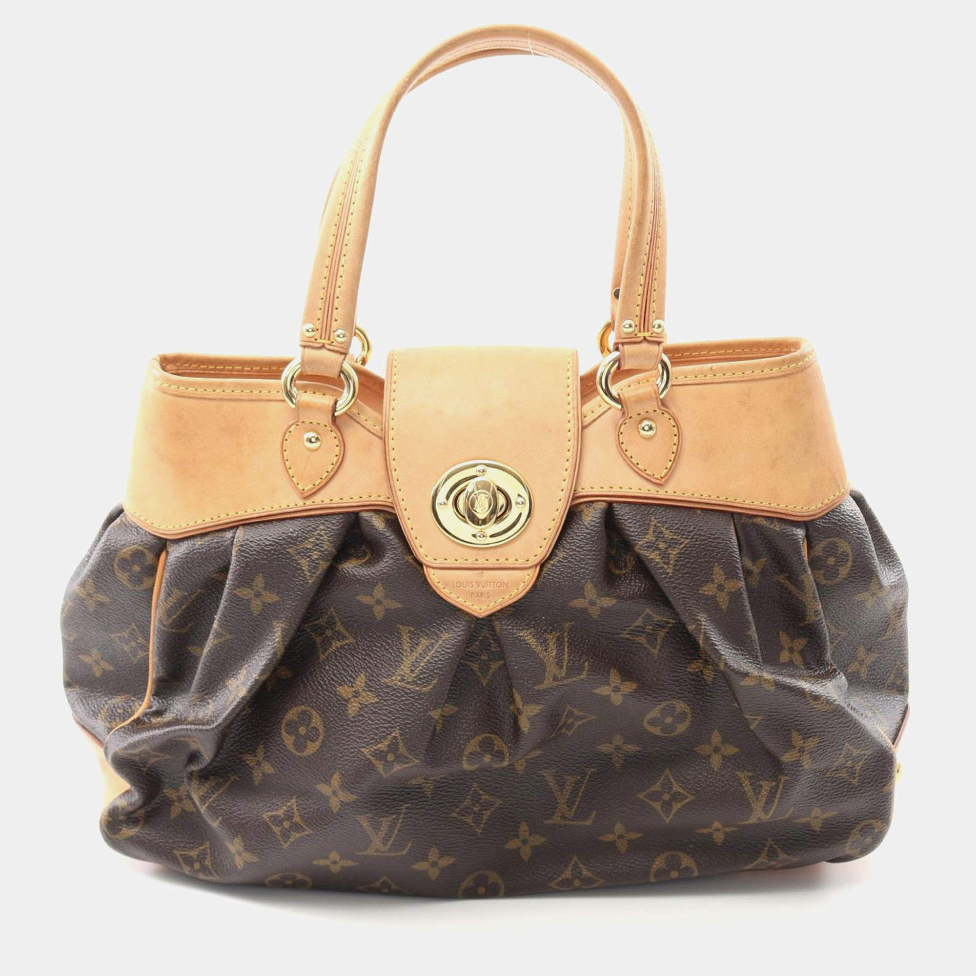 Pre Owned Louis Vuitton Boetie Pm Handbag  Monogram Canvas Leather Brown