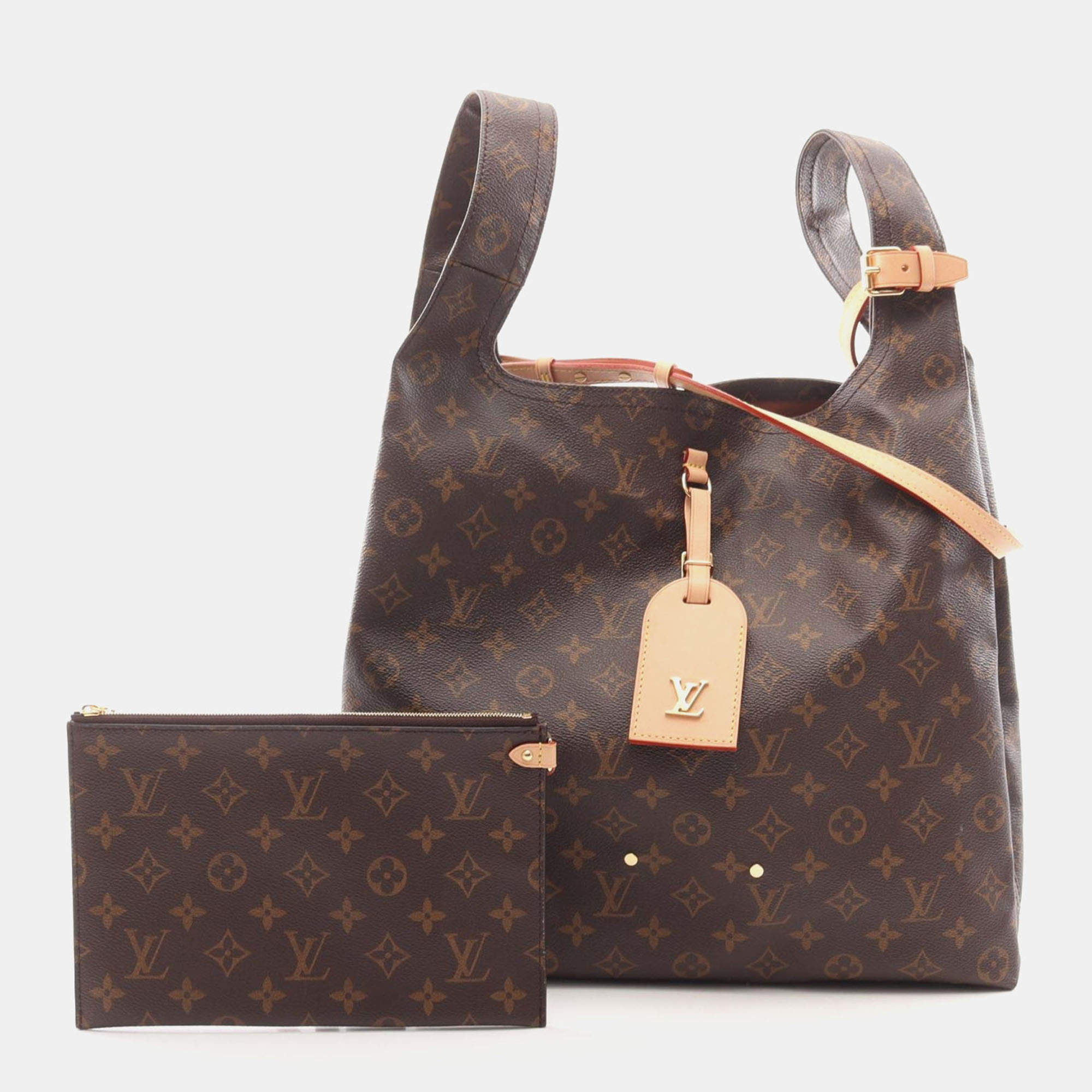 Pre Owned Louis Vuitton Atlantis GM Brown Monogram Canvas Shoulder Bag