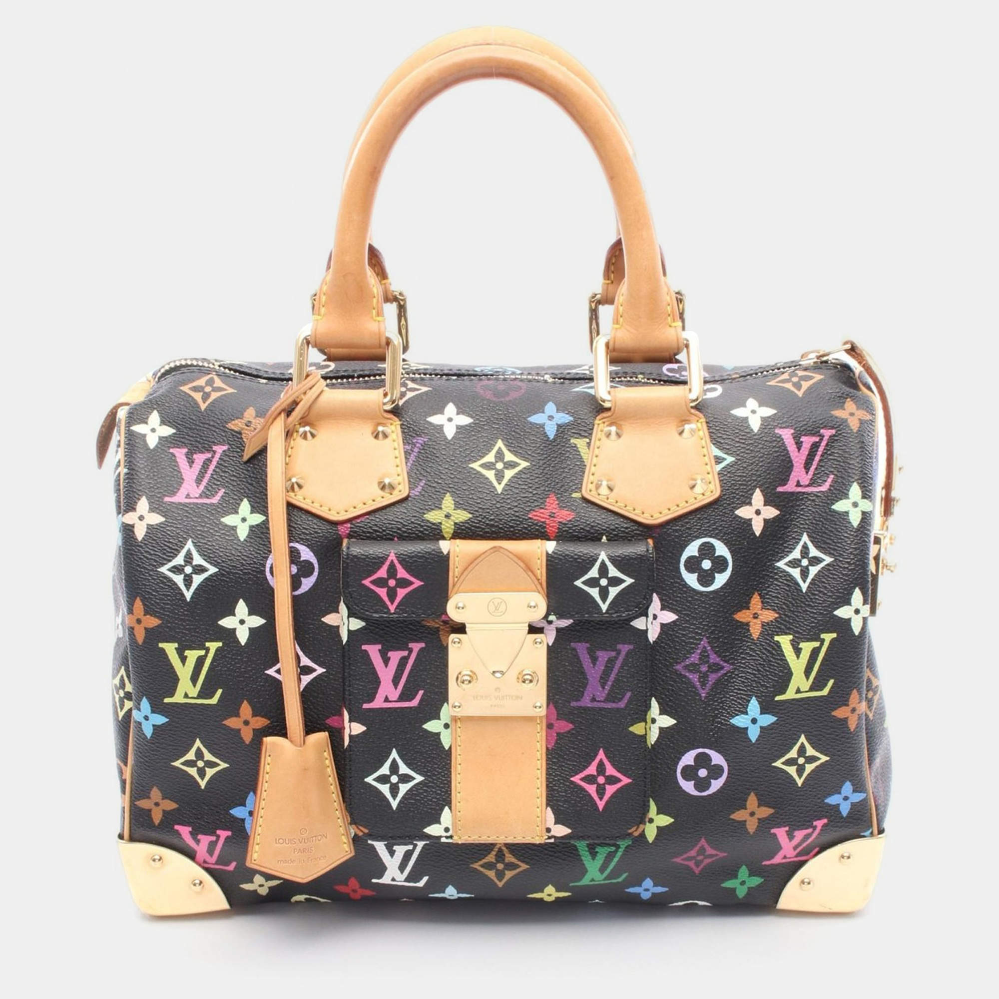 Louis Vuitton Speedy 30 Handbag  Monogram Multicolore Leather Noir