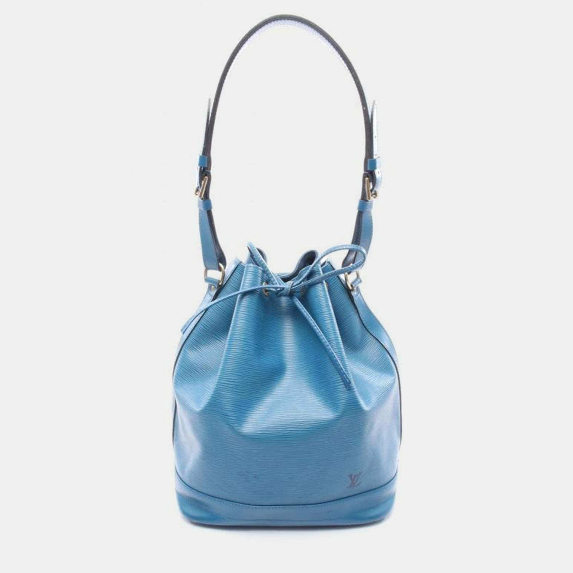Pre Owned Louis Vuitton Noe Toledo Blue Epi Leather Shoulder Bag
