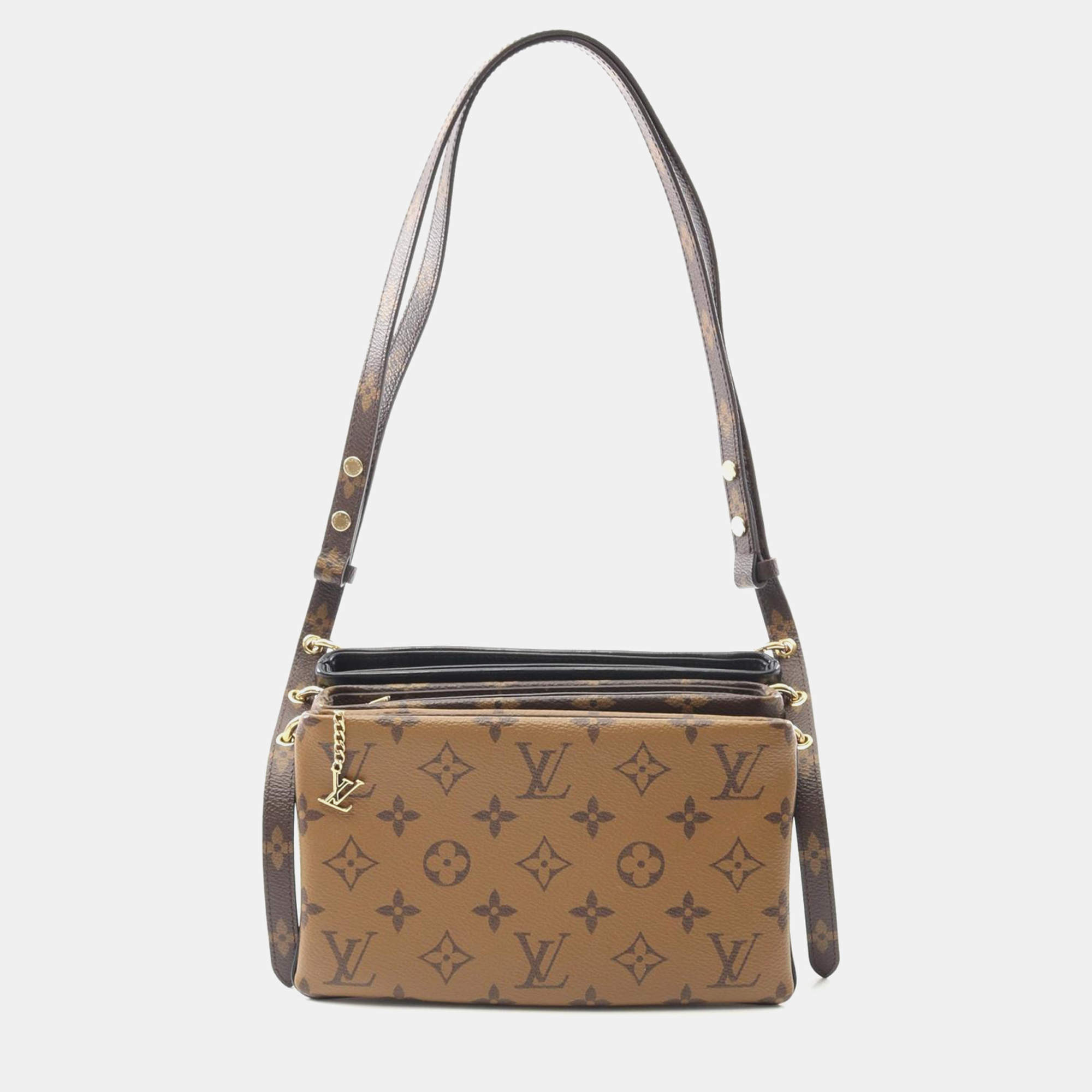 Pre Owned Louis Vuitton Trio Pochette Monogram Reverse Canvas Shoulder Bag
