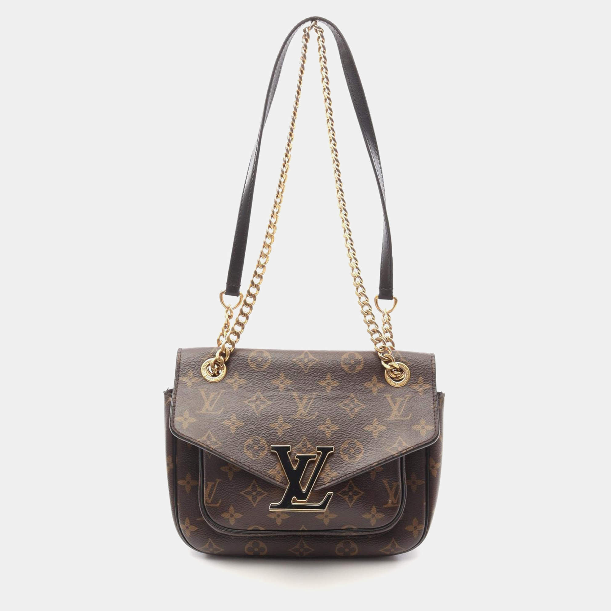 Pre Owned Louis Vuitton Passy Brown Monogram Canvas Shoulder Bag