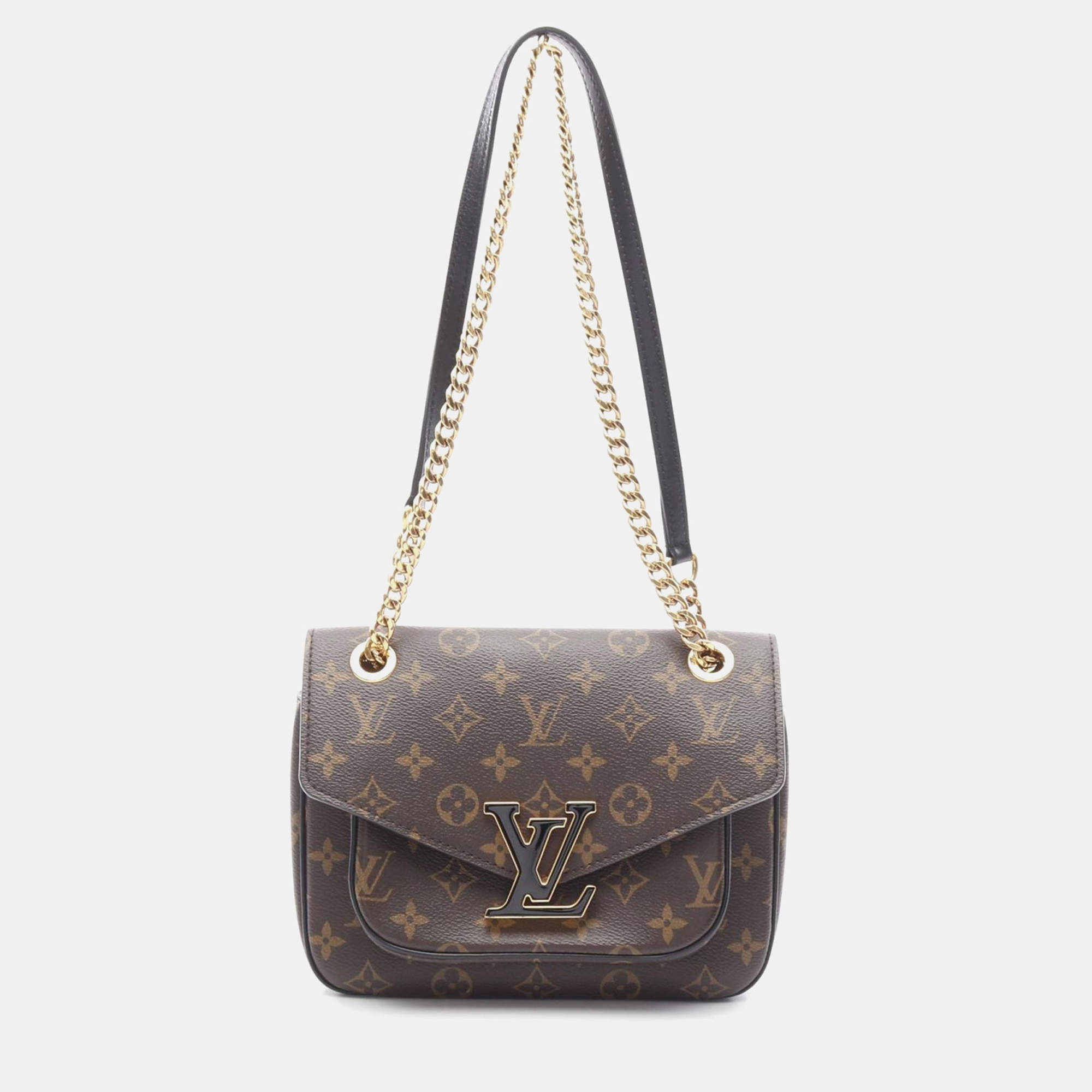 Pre Owned Louis Vuitton Passy Brown Monogram Canvas Shoulder Bag