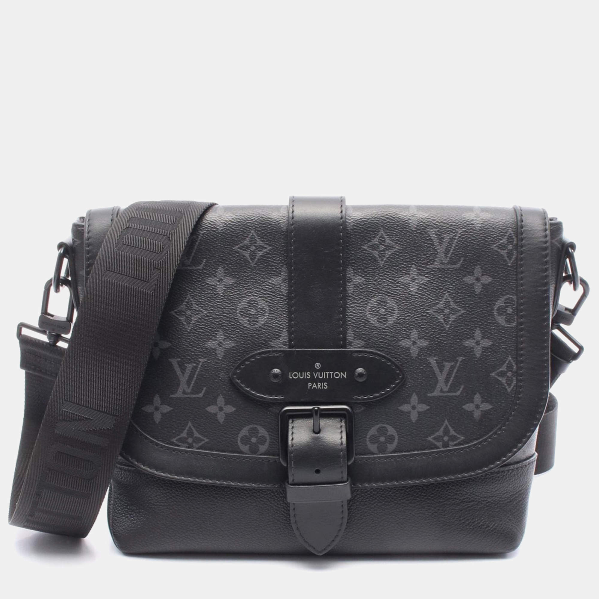 Pre Owned Louis Vuitton Saumur Monogram Eclipse Canvas Shoulder Bag