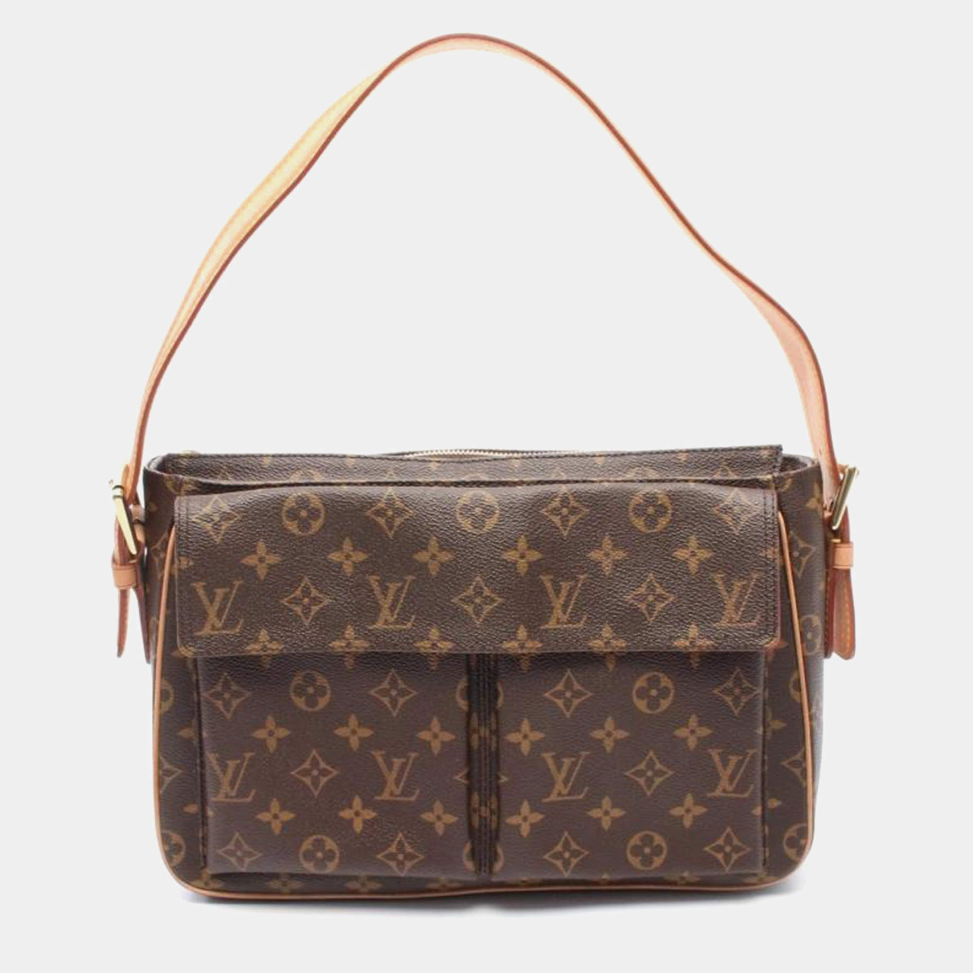 Pre Owned Louis Vuitton Vivacite GM BrownMonogram Canvas Shoulder Bag