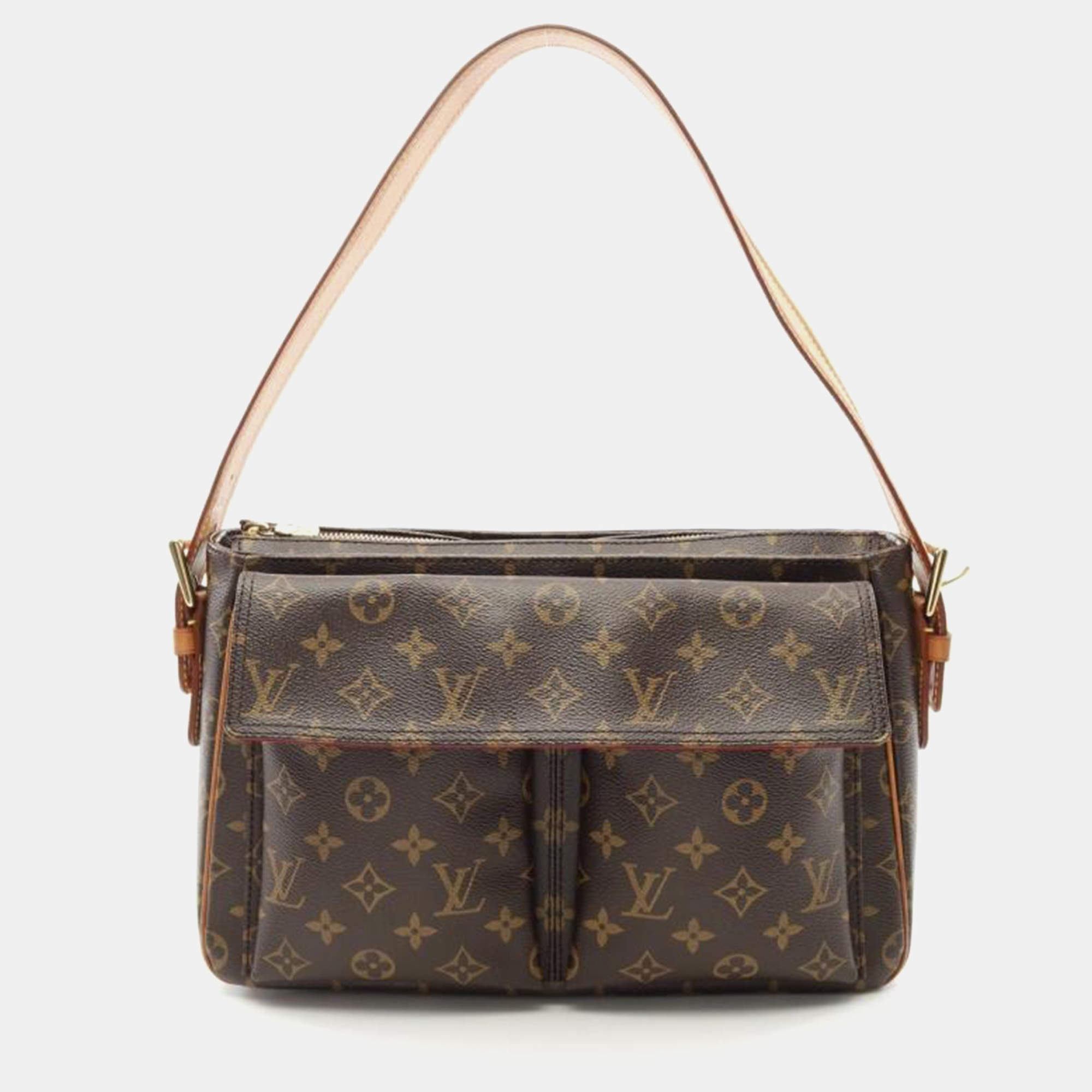 Pre Owned Louis Vuitton Vivacite GM BrownMonogram Canvas Shoulder Bag
