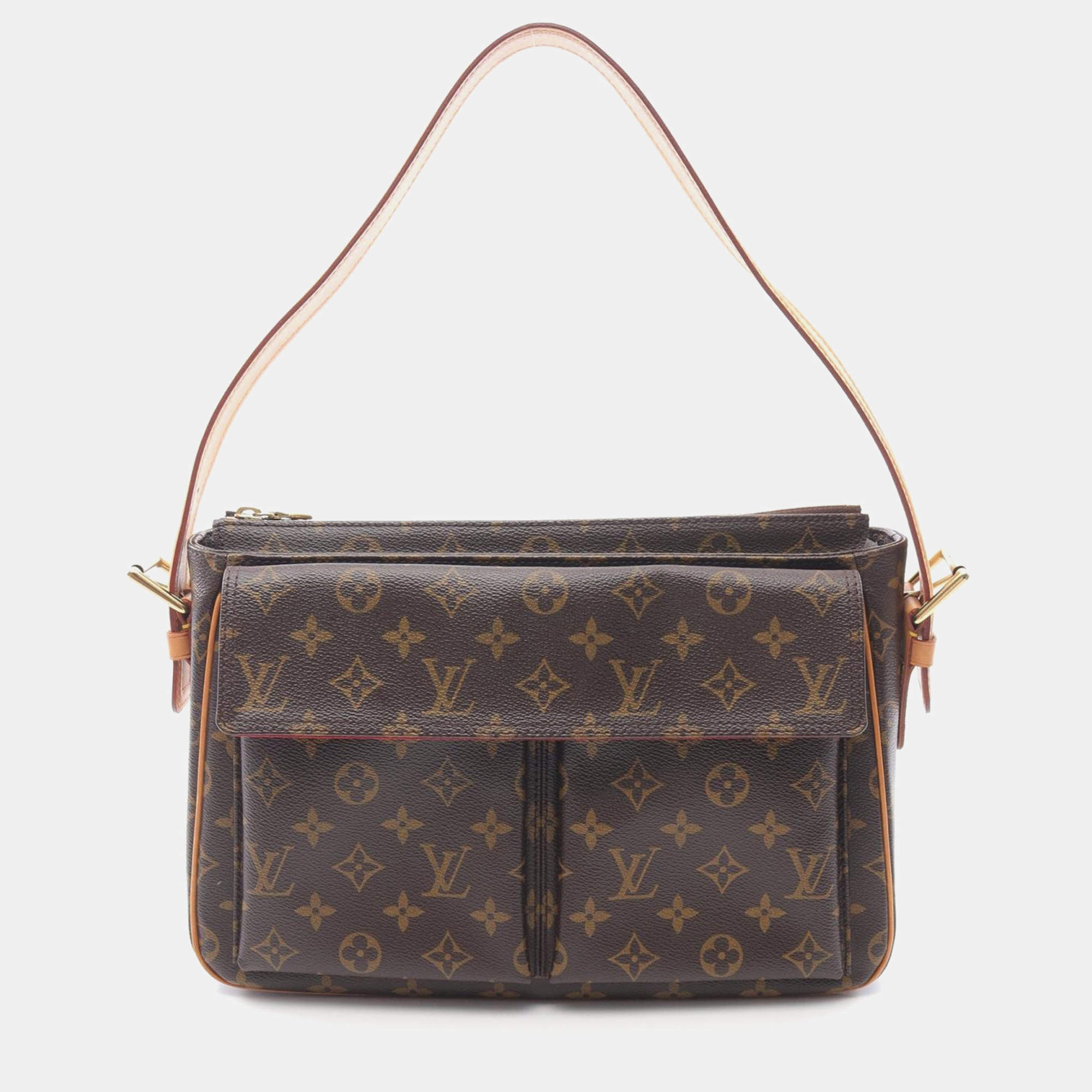 Pre Owned Louis Vuitton Vivacite MM Brown Monogram Canvas Shoulder Bag