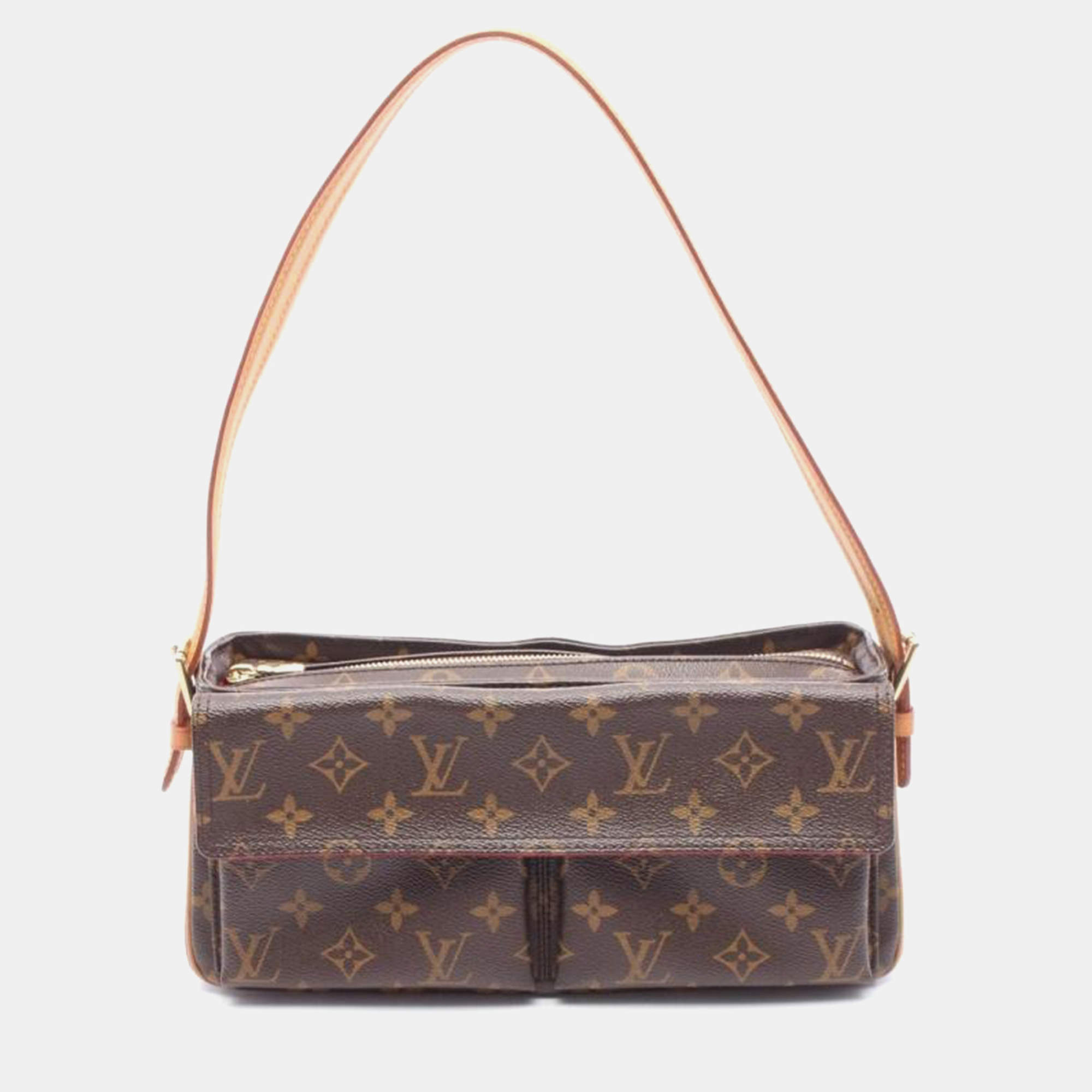 Pre Owned Louis Vuitton Vivacite MM Brown Monogram Canvas Shoulder Bag