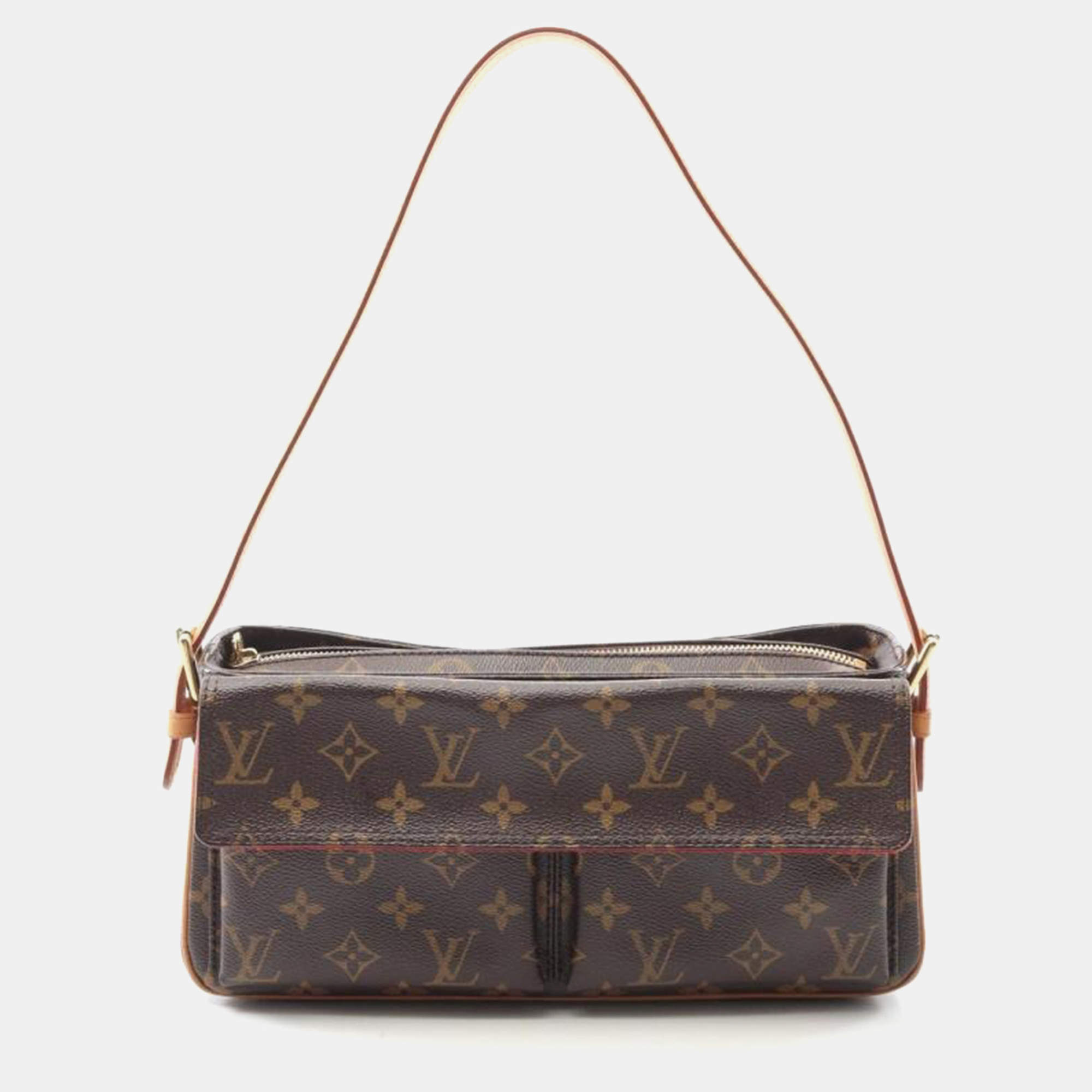Pre Owned Louis Vuitton Vivacite MM Brown Monogram Canvas Shoulder Bag