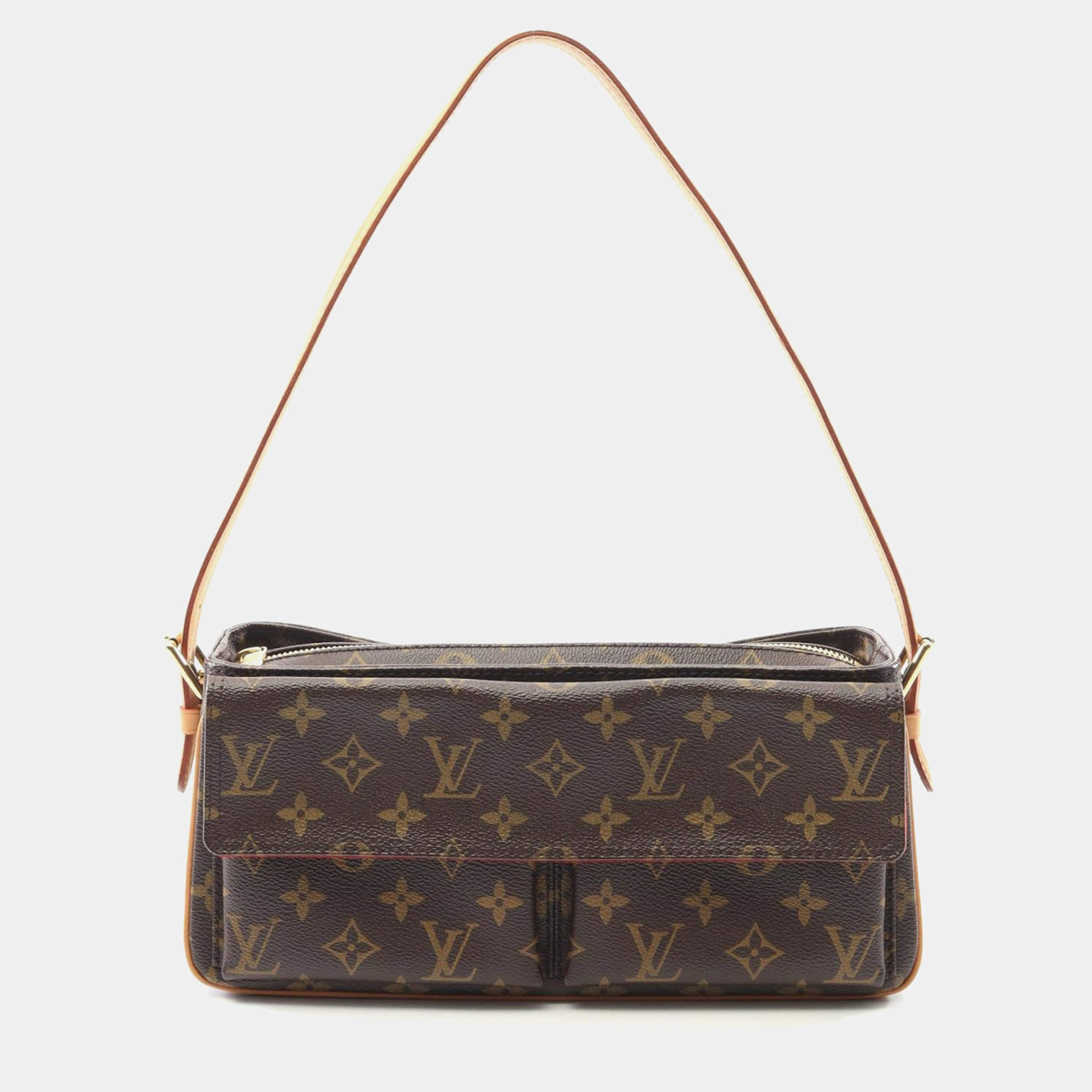 Pre Owned Louis Vuitton Vivacite MM Brown Monogram Canvas Shoulder Bag