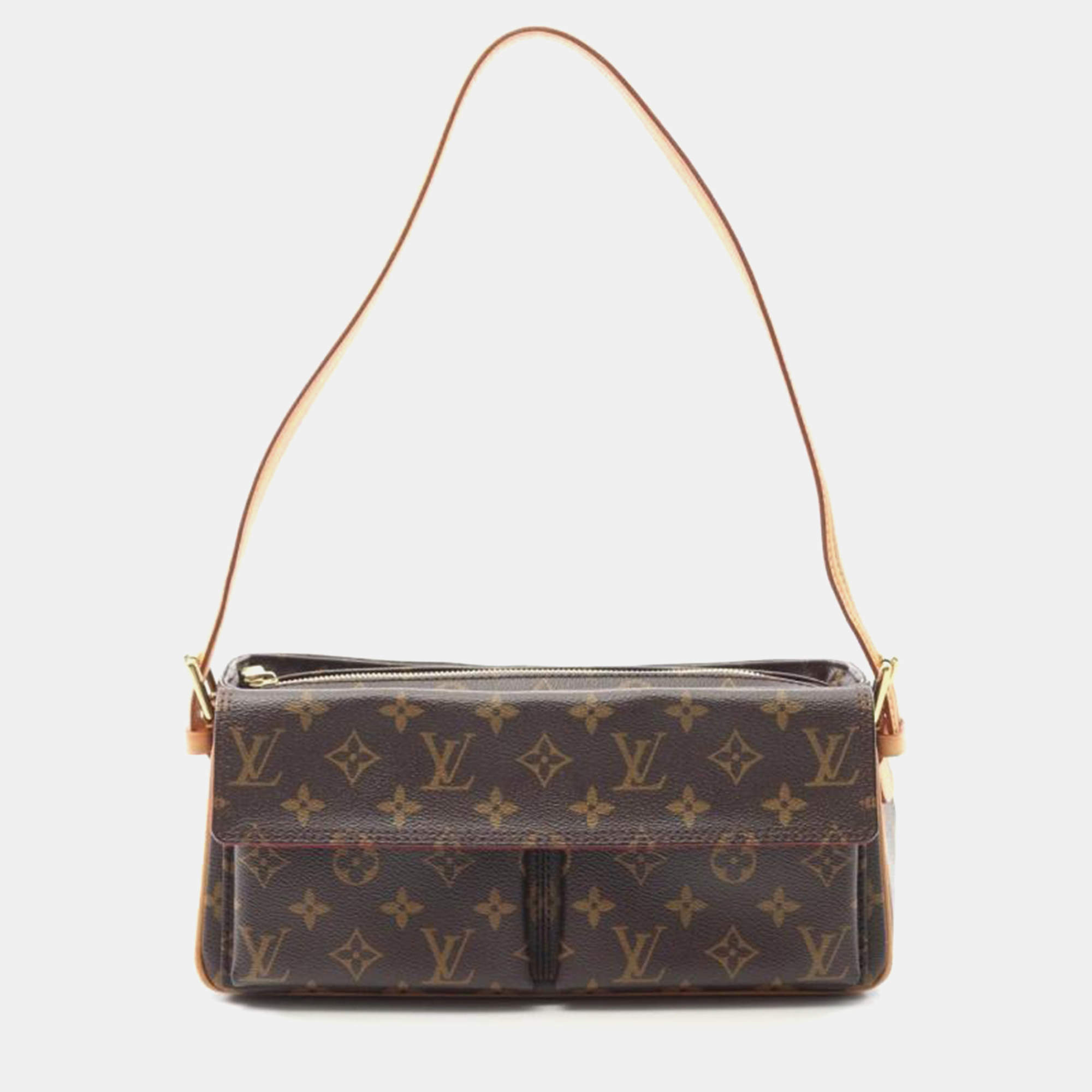 Pre Owned Louis Vuitton Vivacite MM Brown Monogram Canvas Shoulder Bag