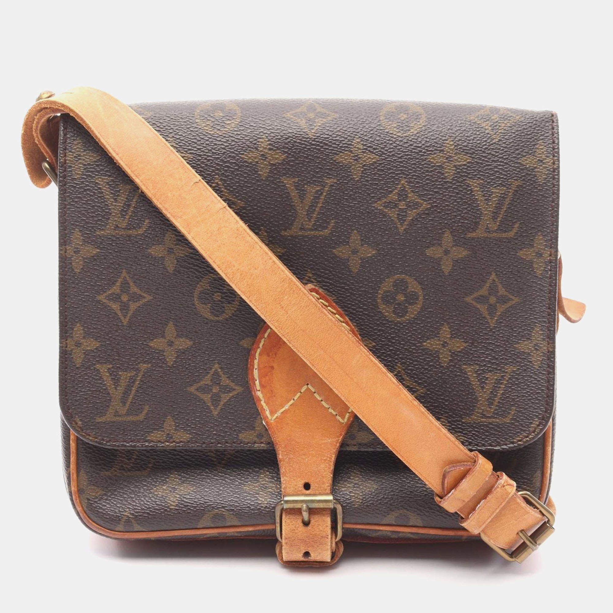 Pre Owned Louis Vuitton Cartouchiere MM Monogram Canvas Shoulder Bag